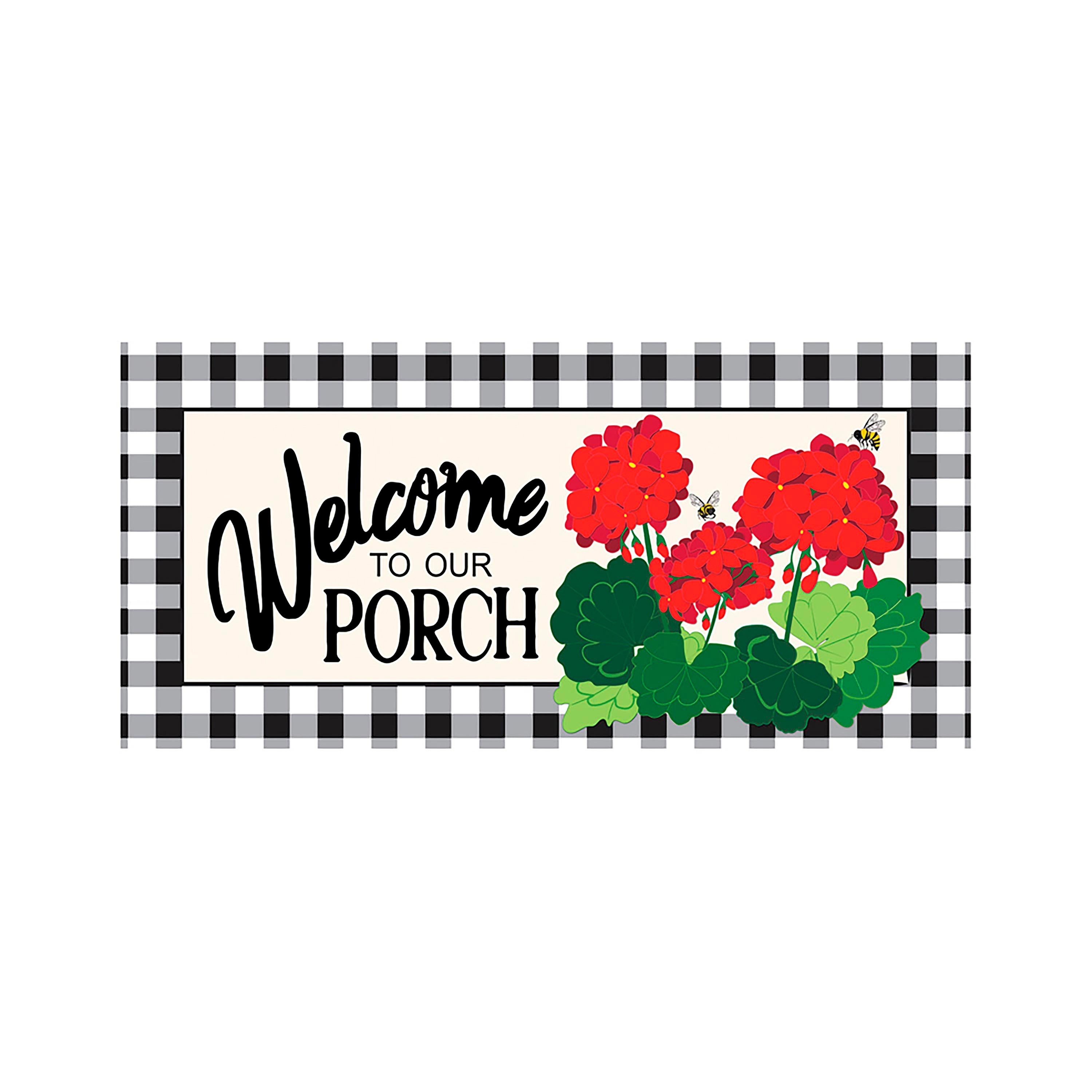 Welcome to Our Porch Geraniums Sassafras Switch Mat