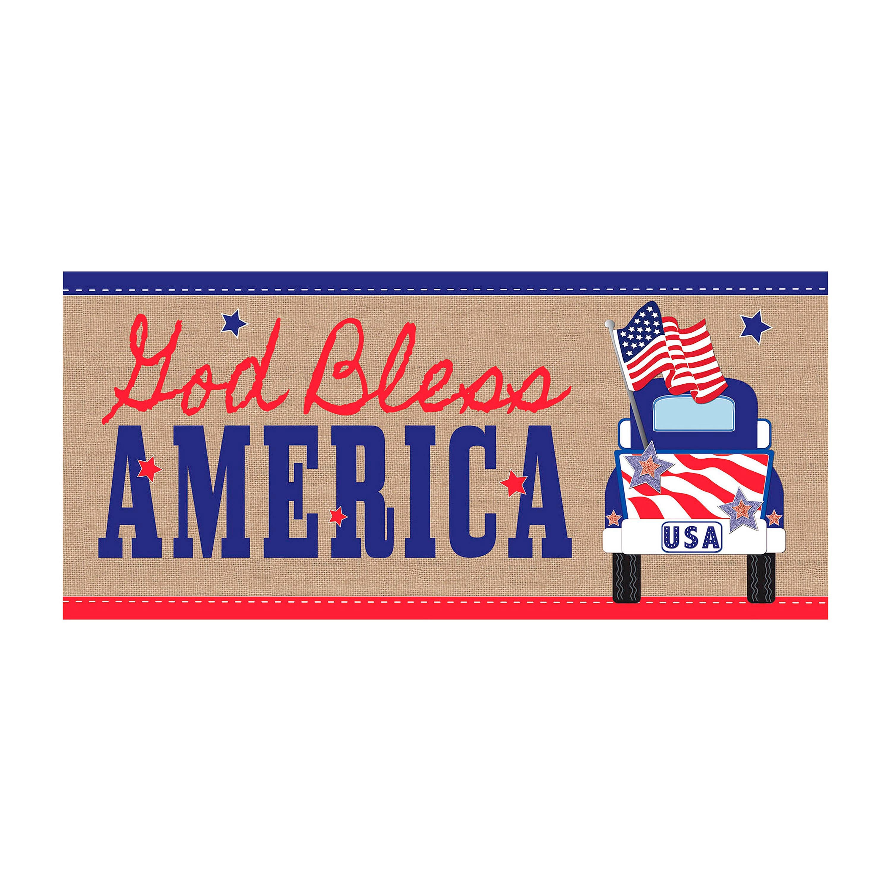 Patriotic Door Decor and Sassafras Mat Set