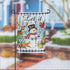Let it Snow Snowman and Woodlands Suede Garden Flag