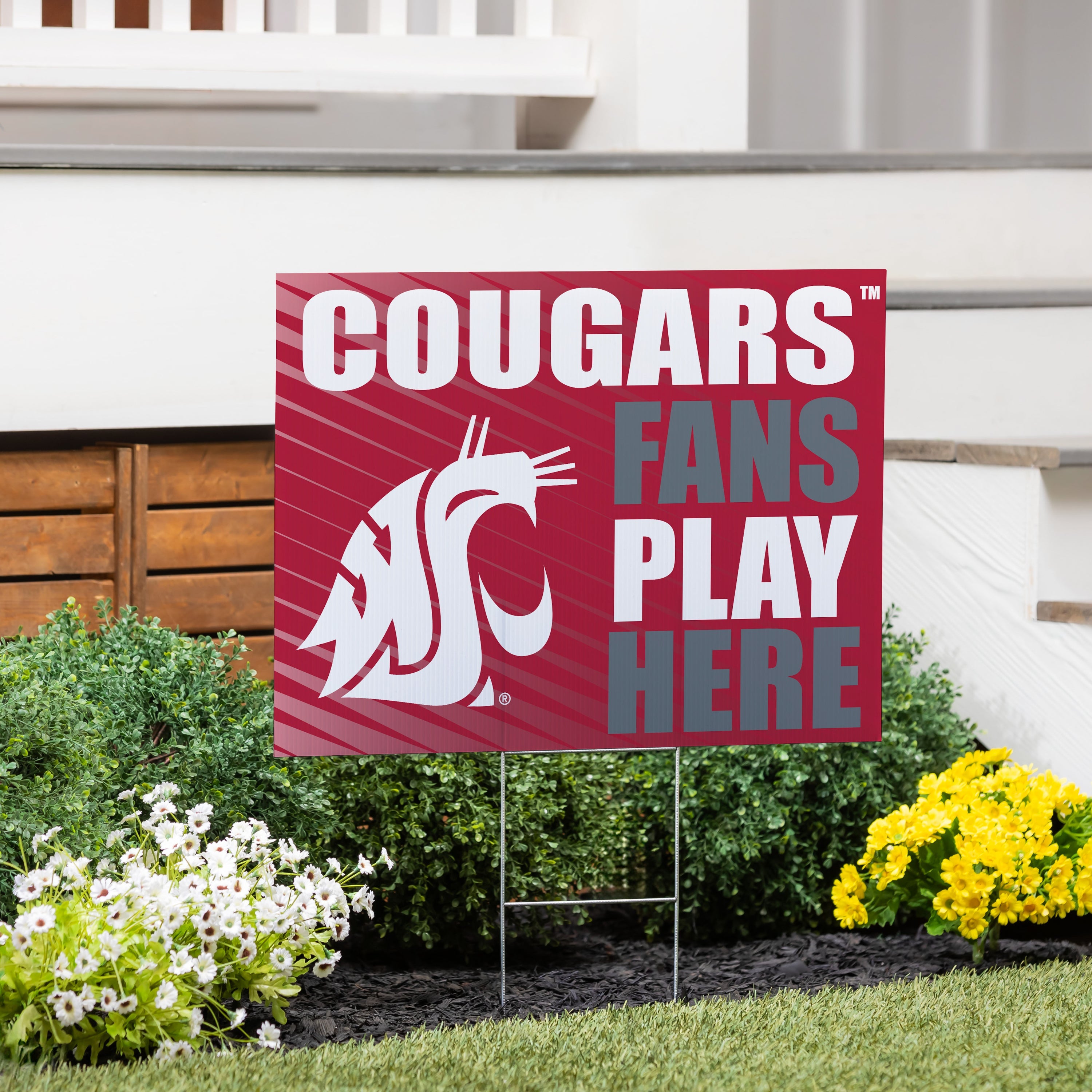 Washington State University Coroplast Yard Sign "Fans Play Here"