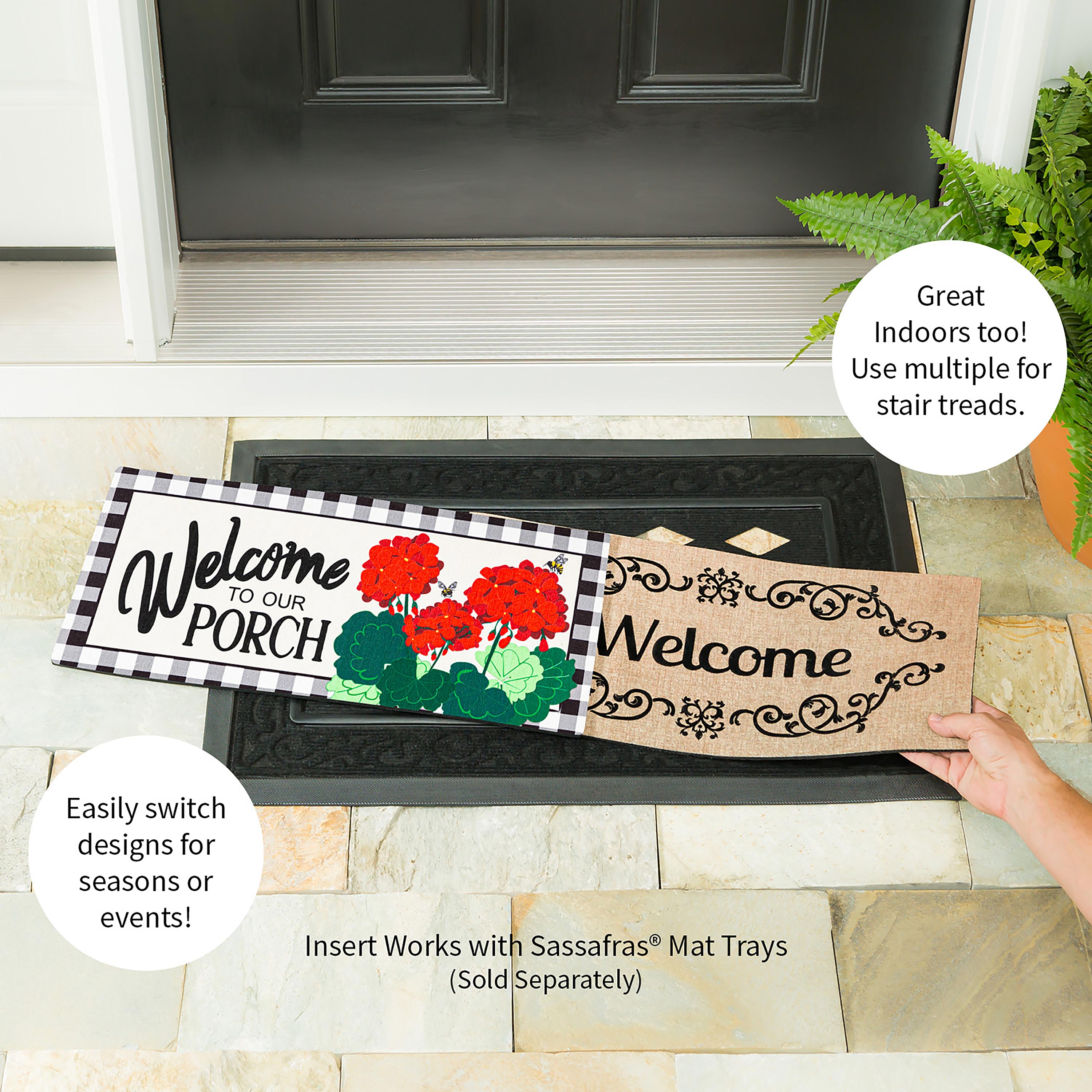 Welcome to Our Porch Geraniums Sassafras Switch Mat