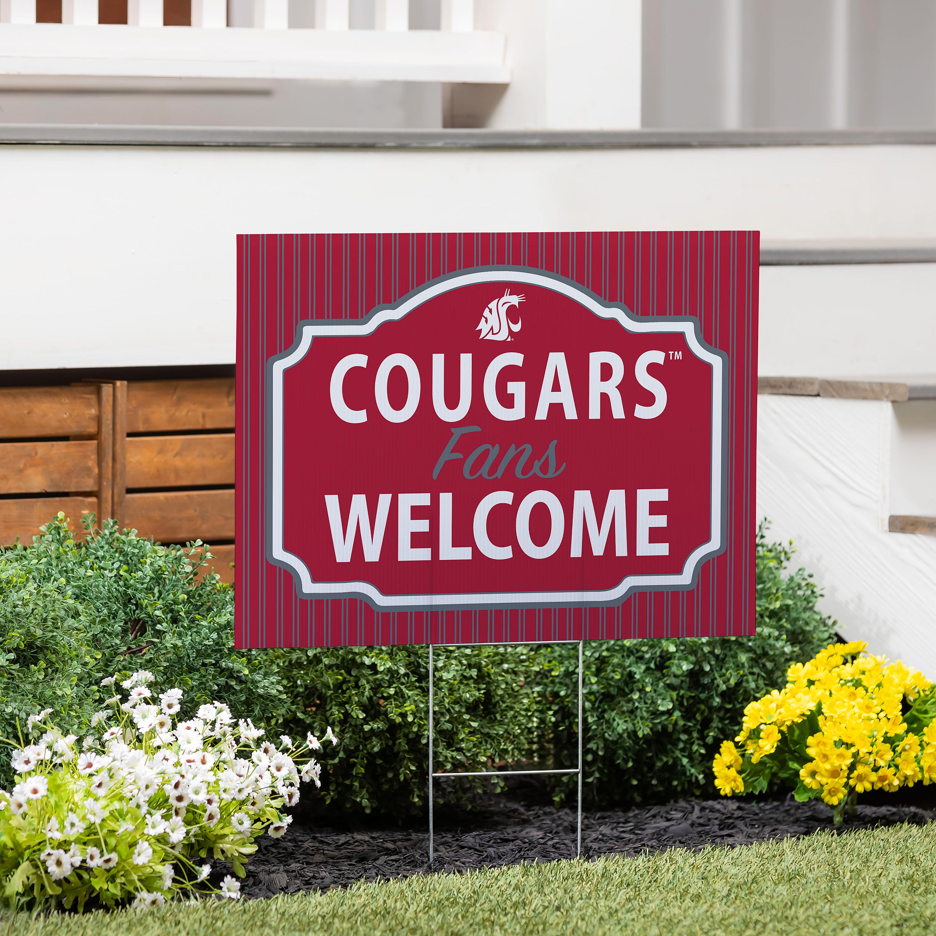 Washington State University Coroplast Yard Sign, "Fans Welcome"