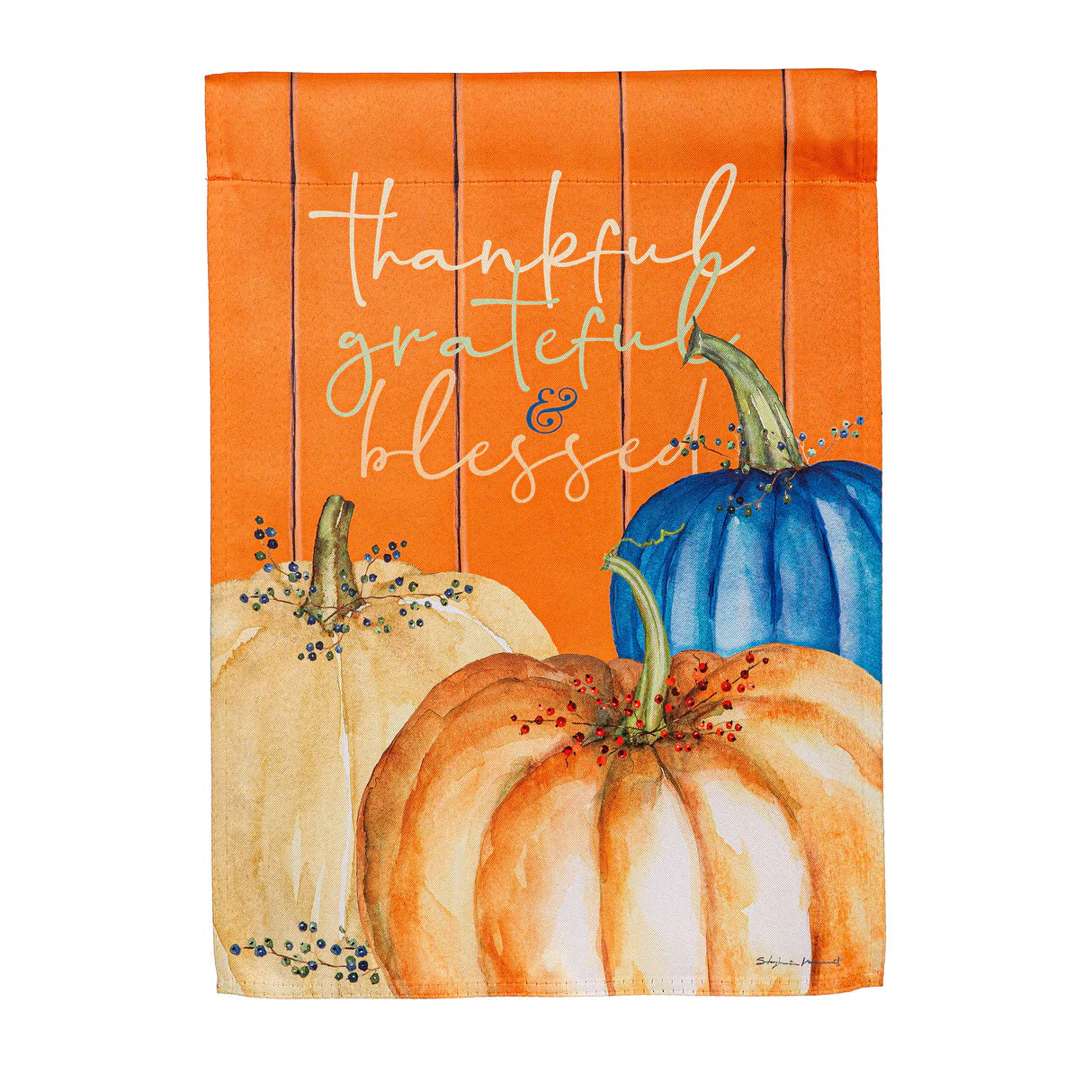 Thankful, Grateful, and Blessed Suede Garden Flags