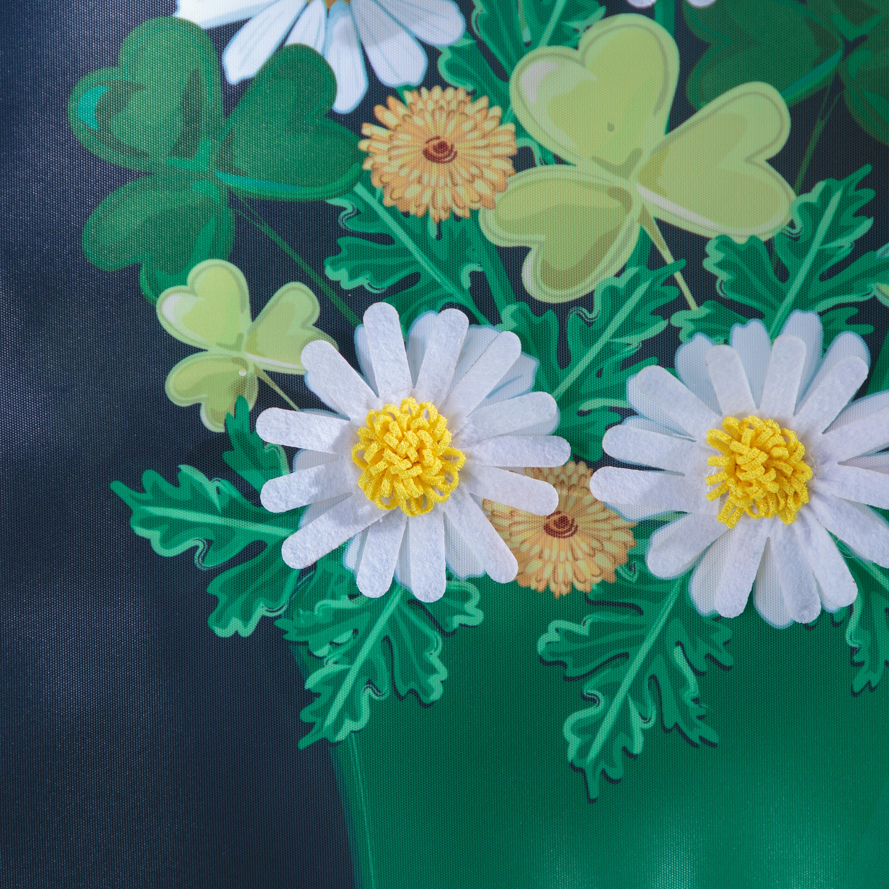Happy St. Patrick's Day Floral Hat Applique Garden Flag