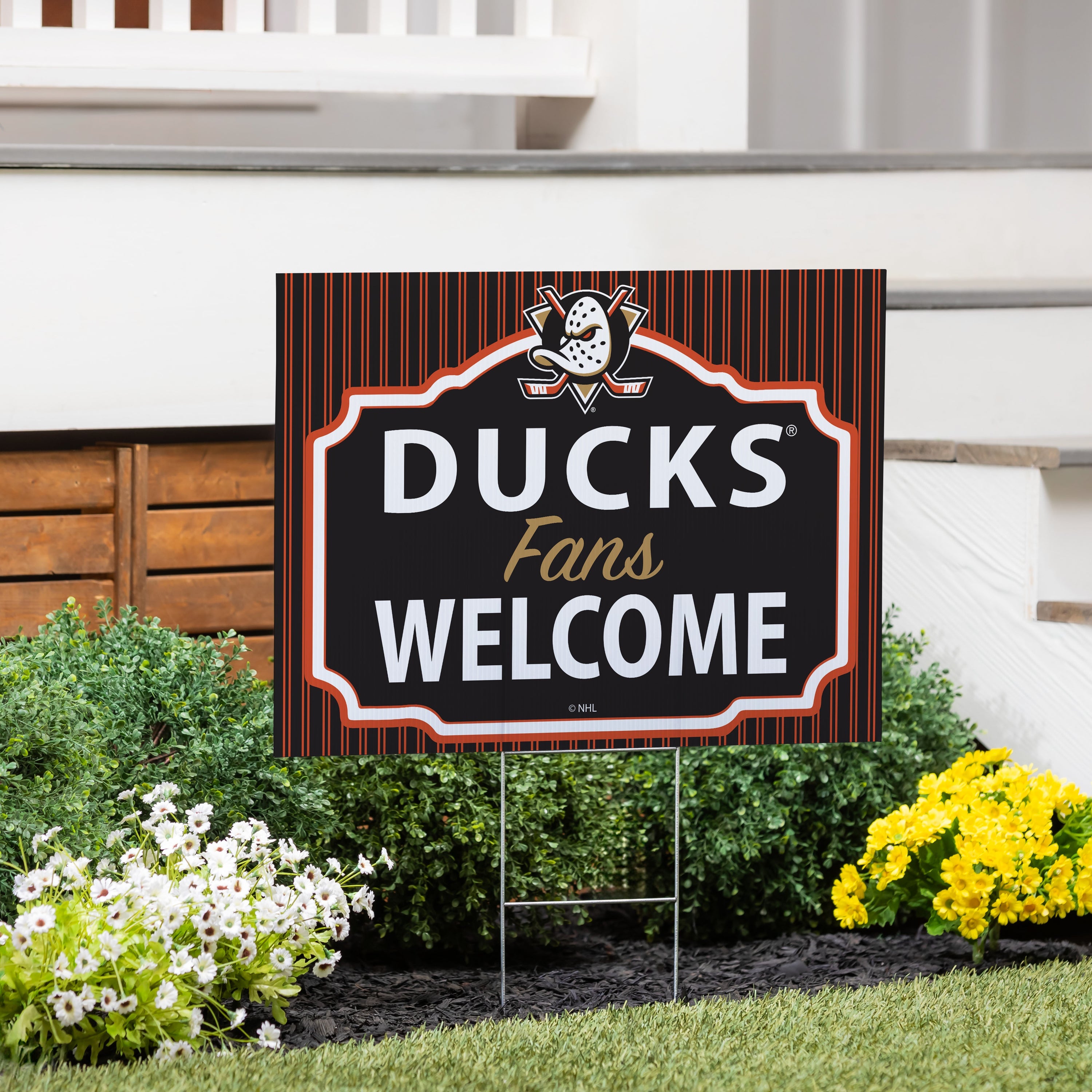 Anaheim Ducks Coroplast Yard Sign, "Fans Welcome"