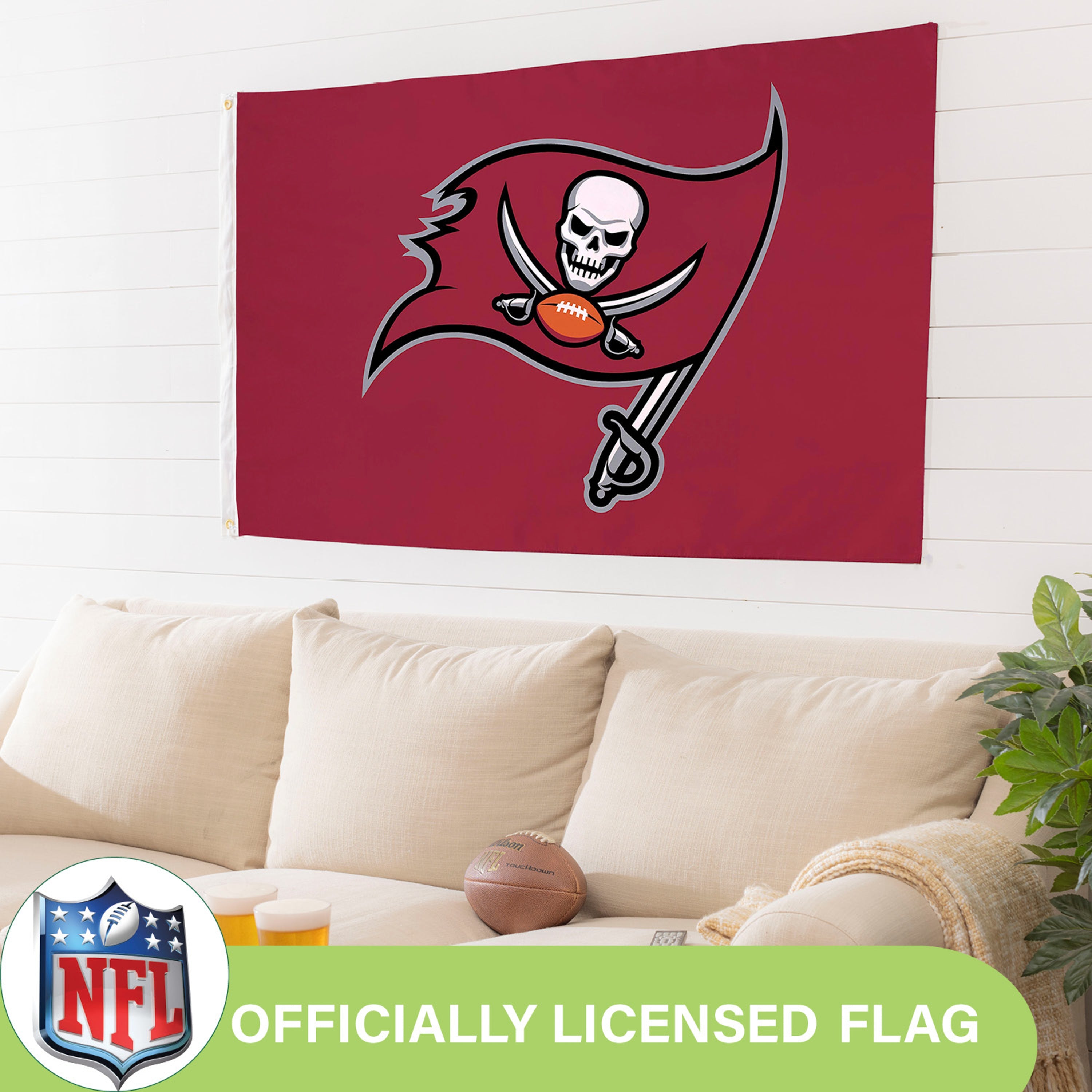 3'x5' Single Sided Flag w/ 2 Grommets, Tampa Bay Buccaneers