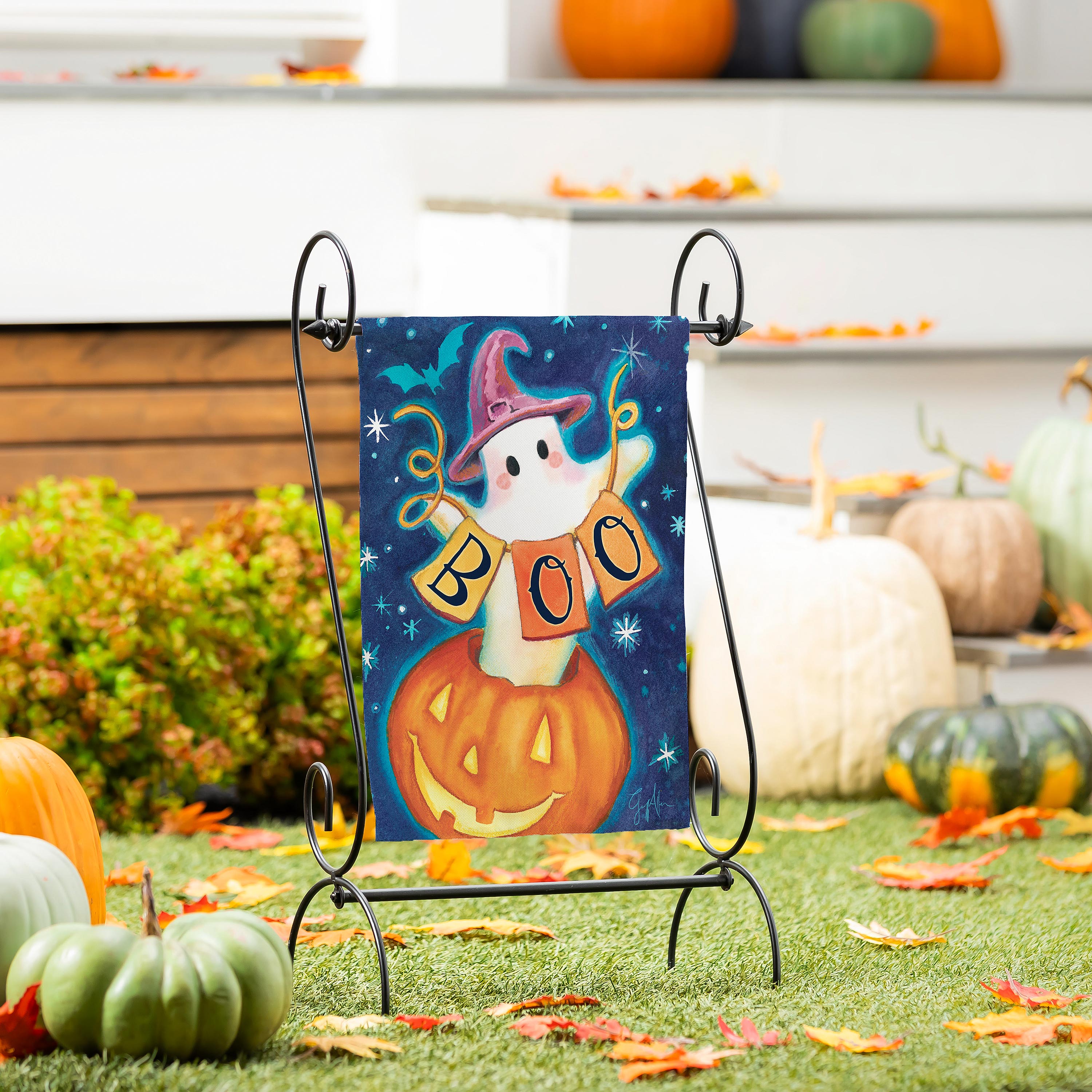 Boo Suede Garden Flag