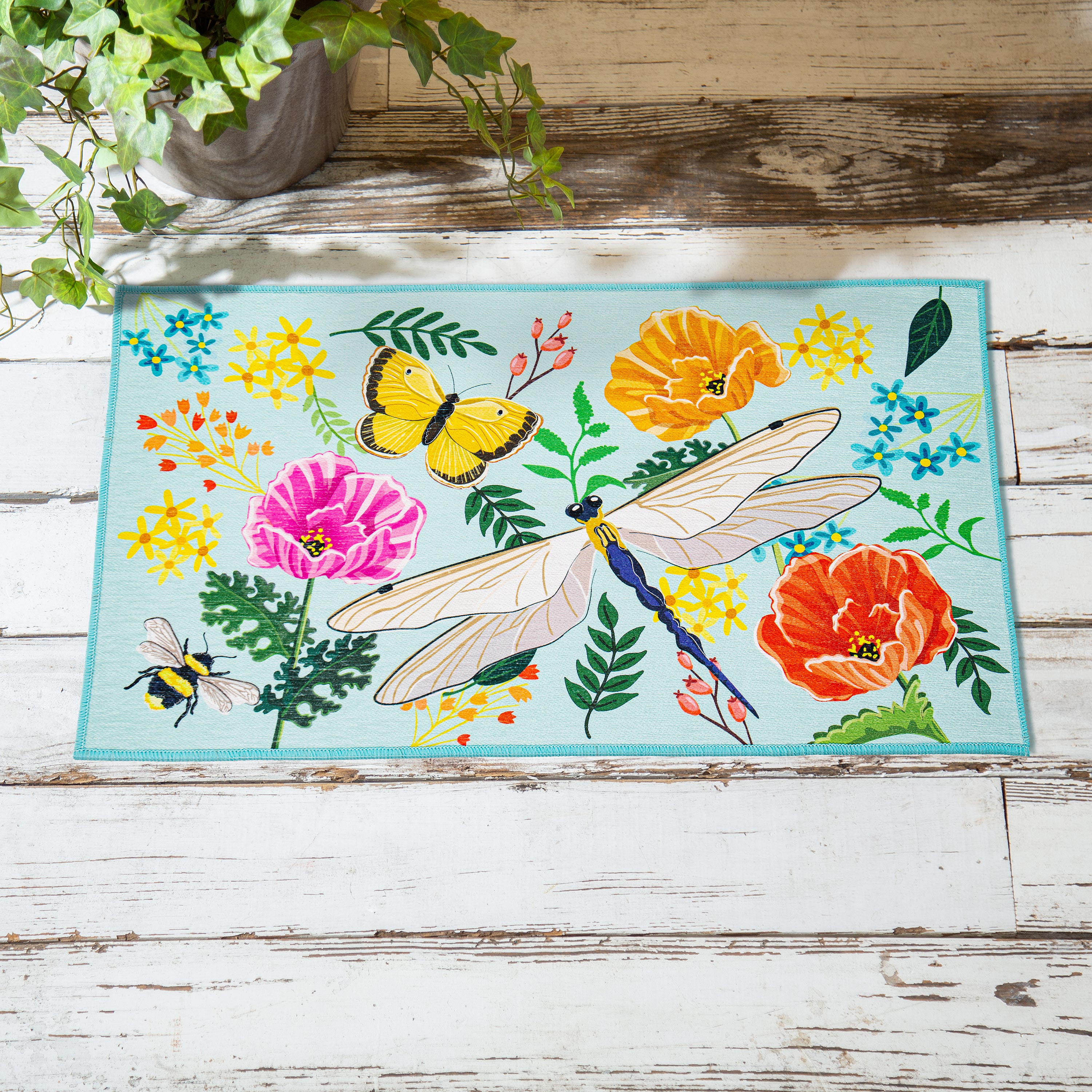 Greenhouse Garden Welcome Friends Washable Indoor/Outdoor Mat