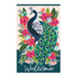 Floral Peacock Applique House Flag