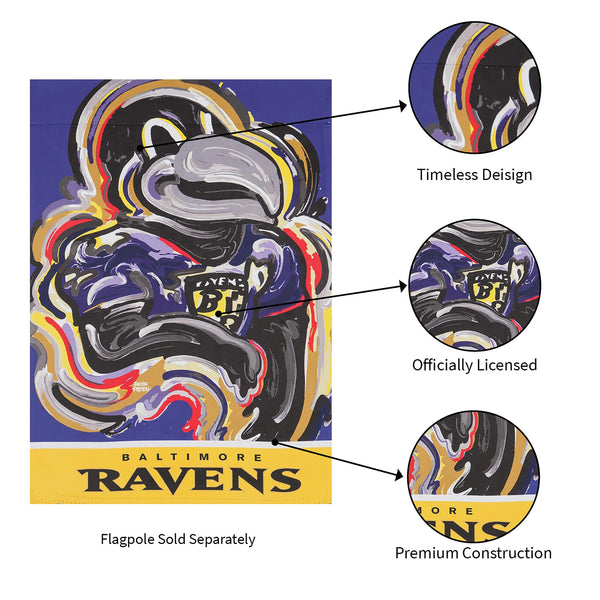 Baltimore Ravens Justin Patten Suede Garden Flag – A. Dodson's