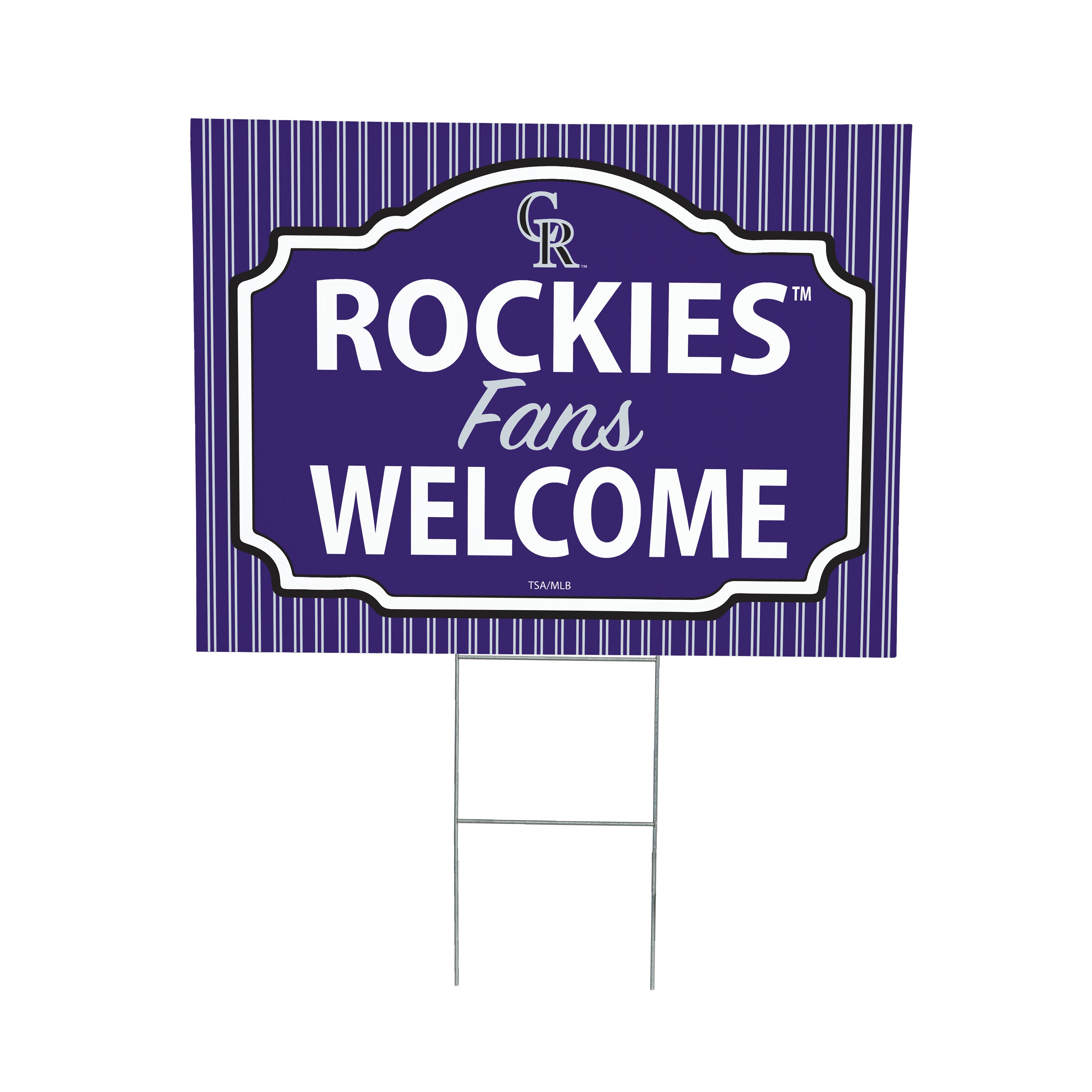 Colorado Rockies Coroplast Yard Sign, "Fans Welcome"