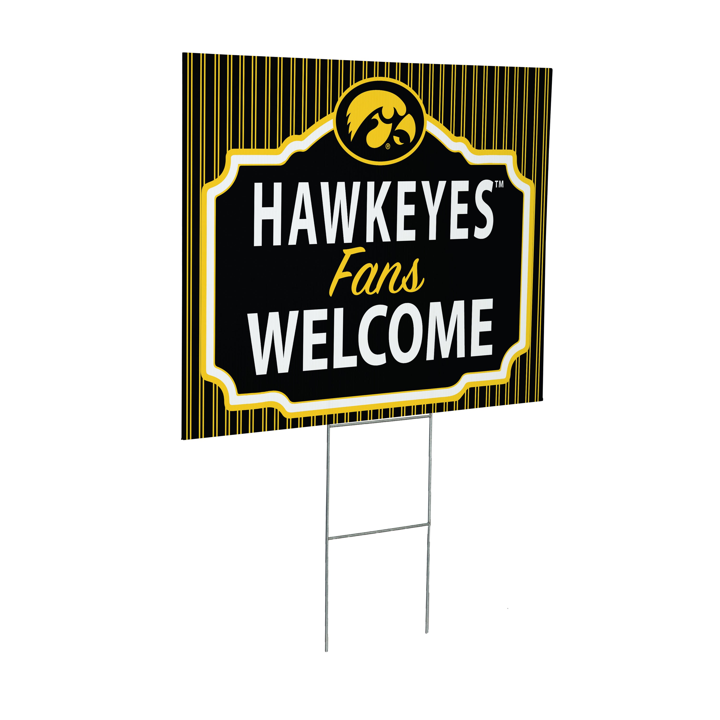 University of Iowa Coroplast Yard Sign, "Fans Welcome"