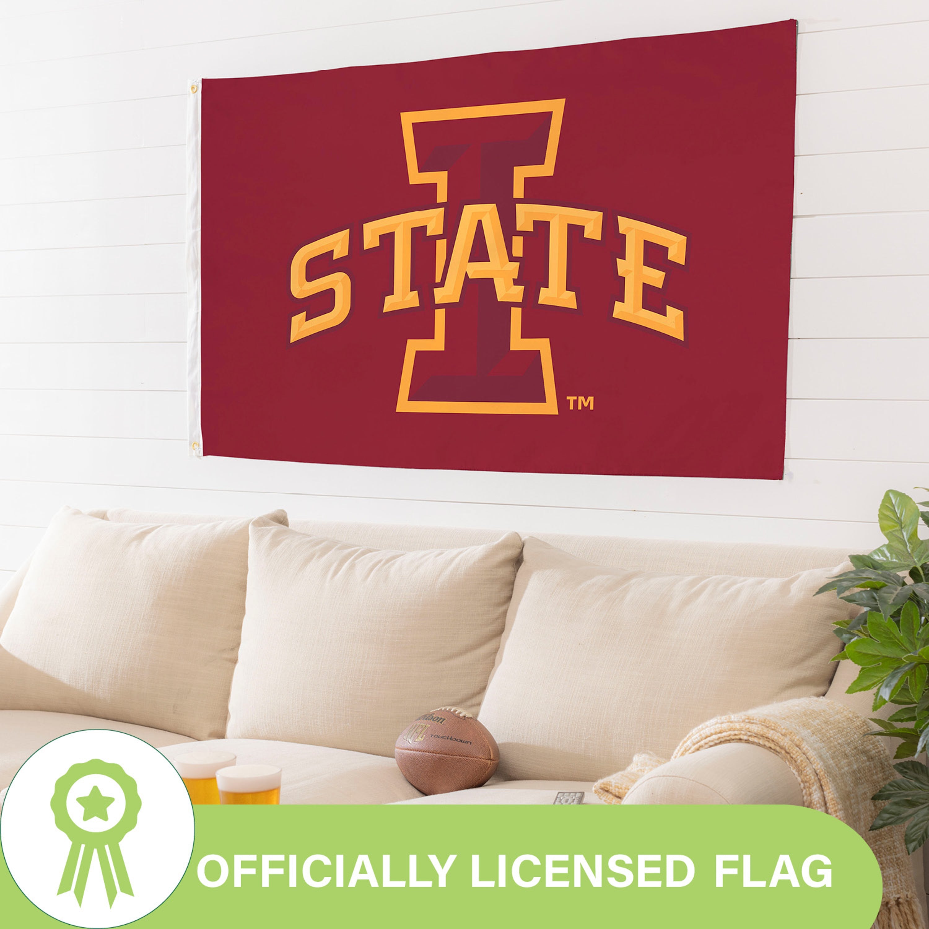 Iowa State University Single Sided Estate Flag with 2 Grommets, 3'x5'