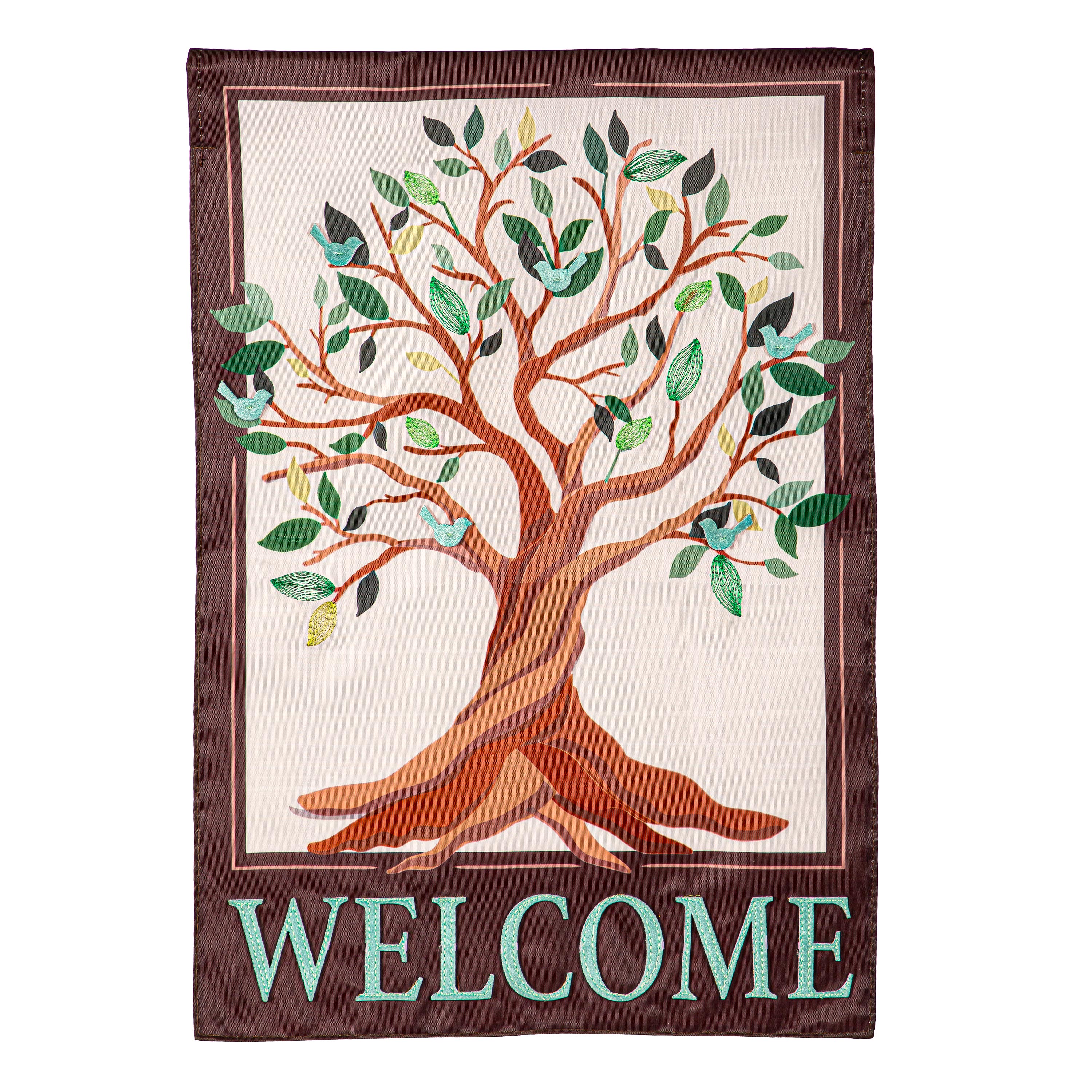 Tree of Life Applique Garden Flag