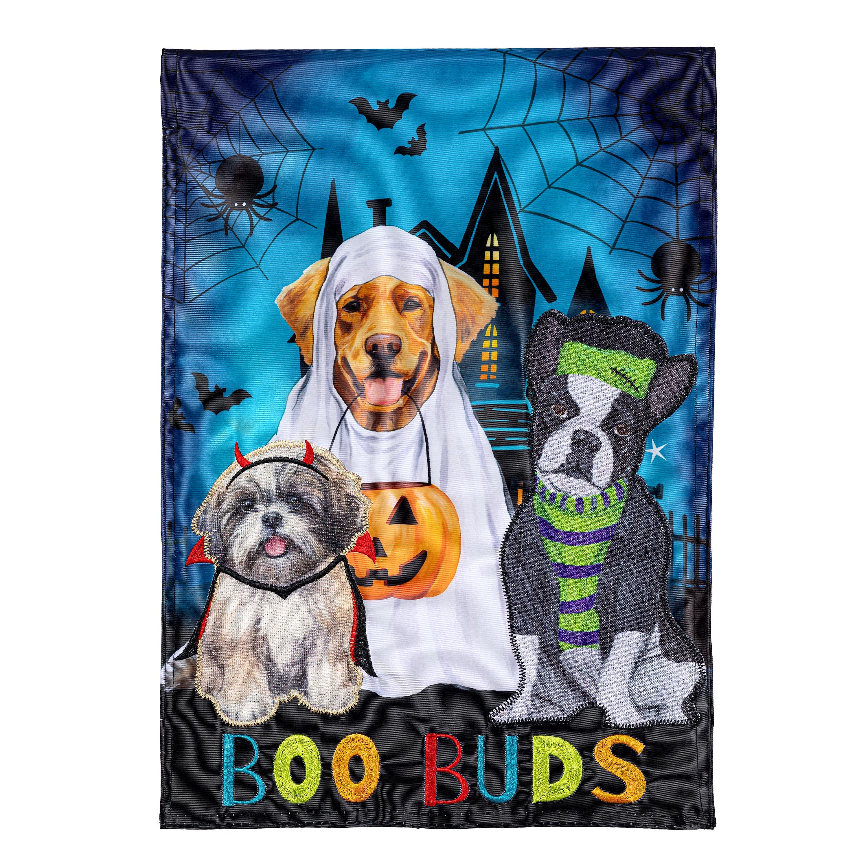 Boo Buds Applique Garden Flag