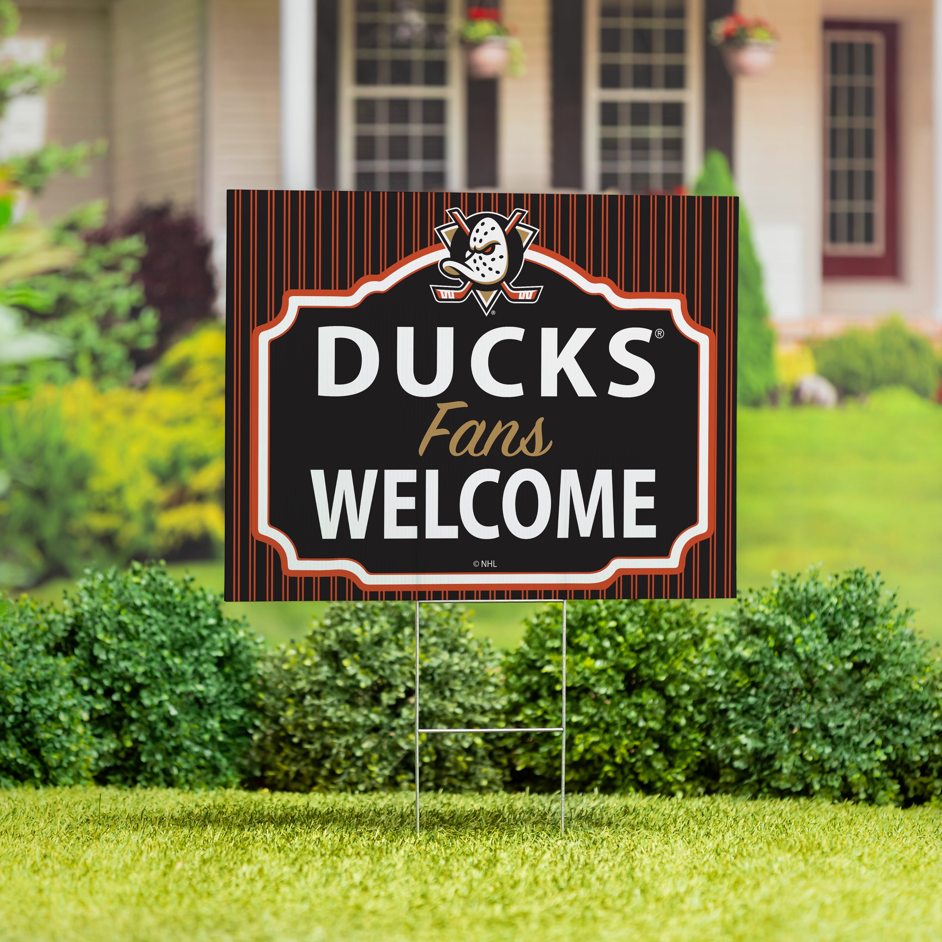 Anaheim Ducks Coroplast Yard Sign, "Fans Welcome"