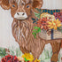 Highland Cow Fall Floral Applique Garden Flag