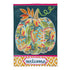Patterned Jacobean Floral Pumpkin Applique Garden Flag