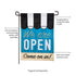 We Are Open Garden Applique Flag