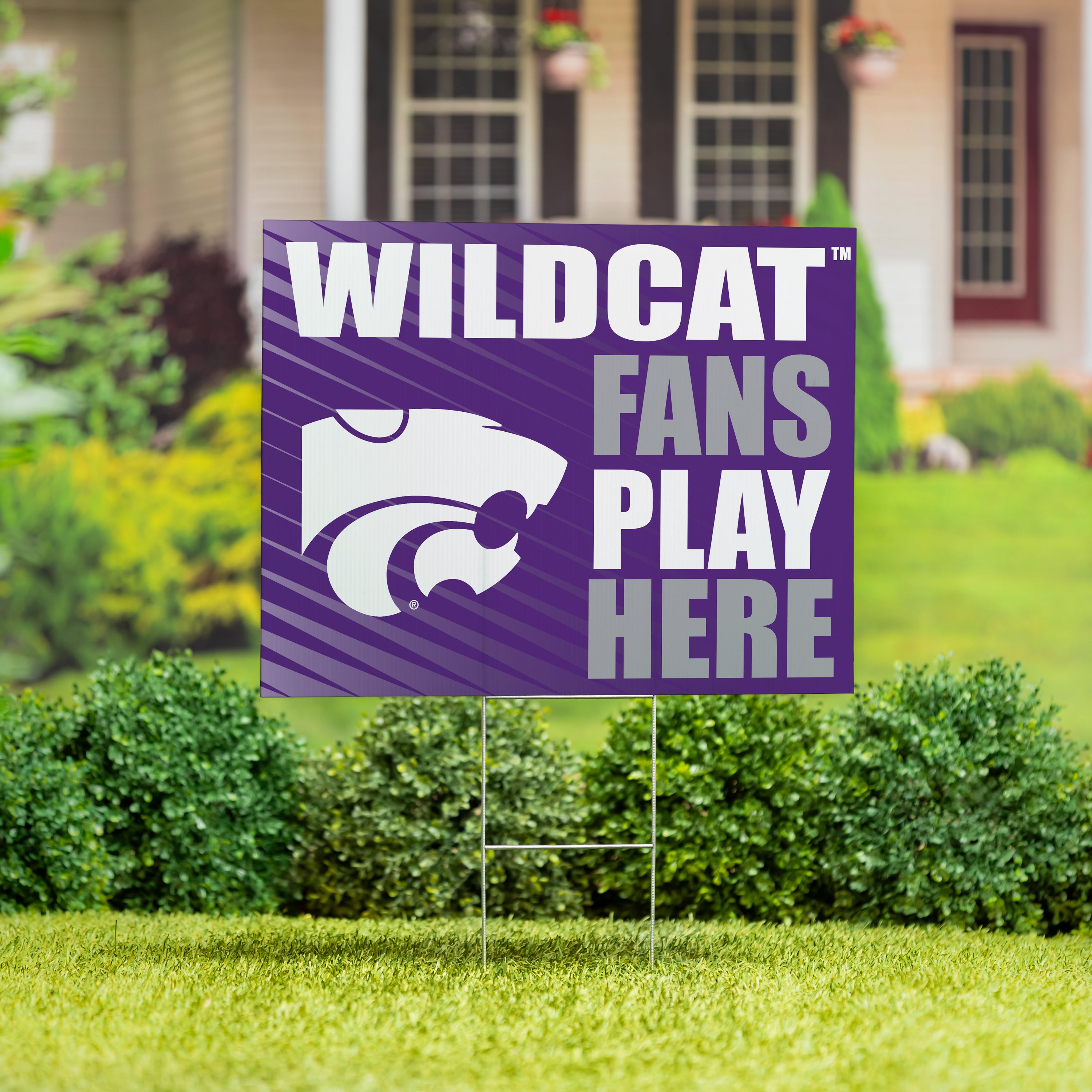 Kansas State University Coroplast Yard Sign "Fans Play Here"