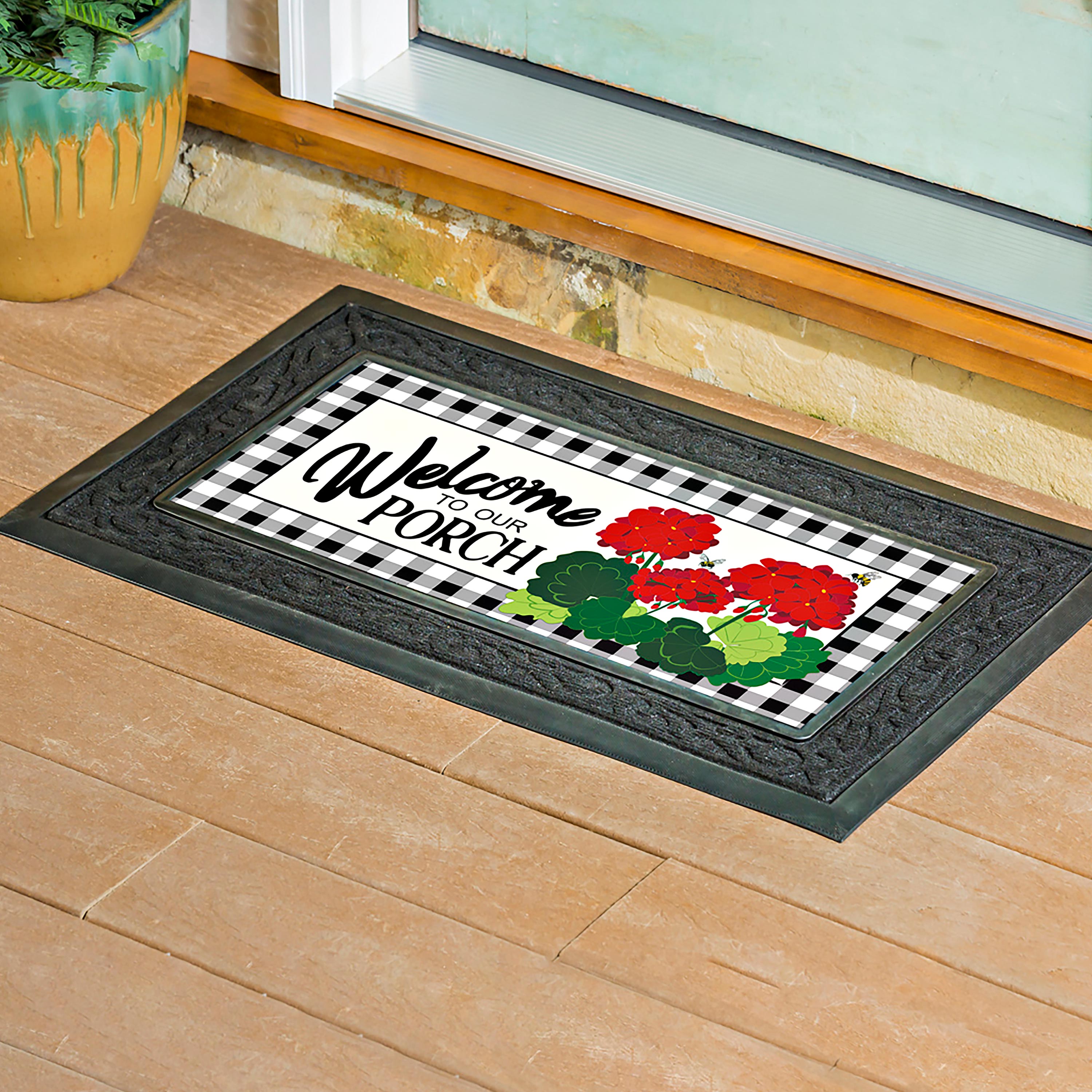 Welcome to Our Porch Geraniums Sassafras Switch Mat