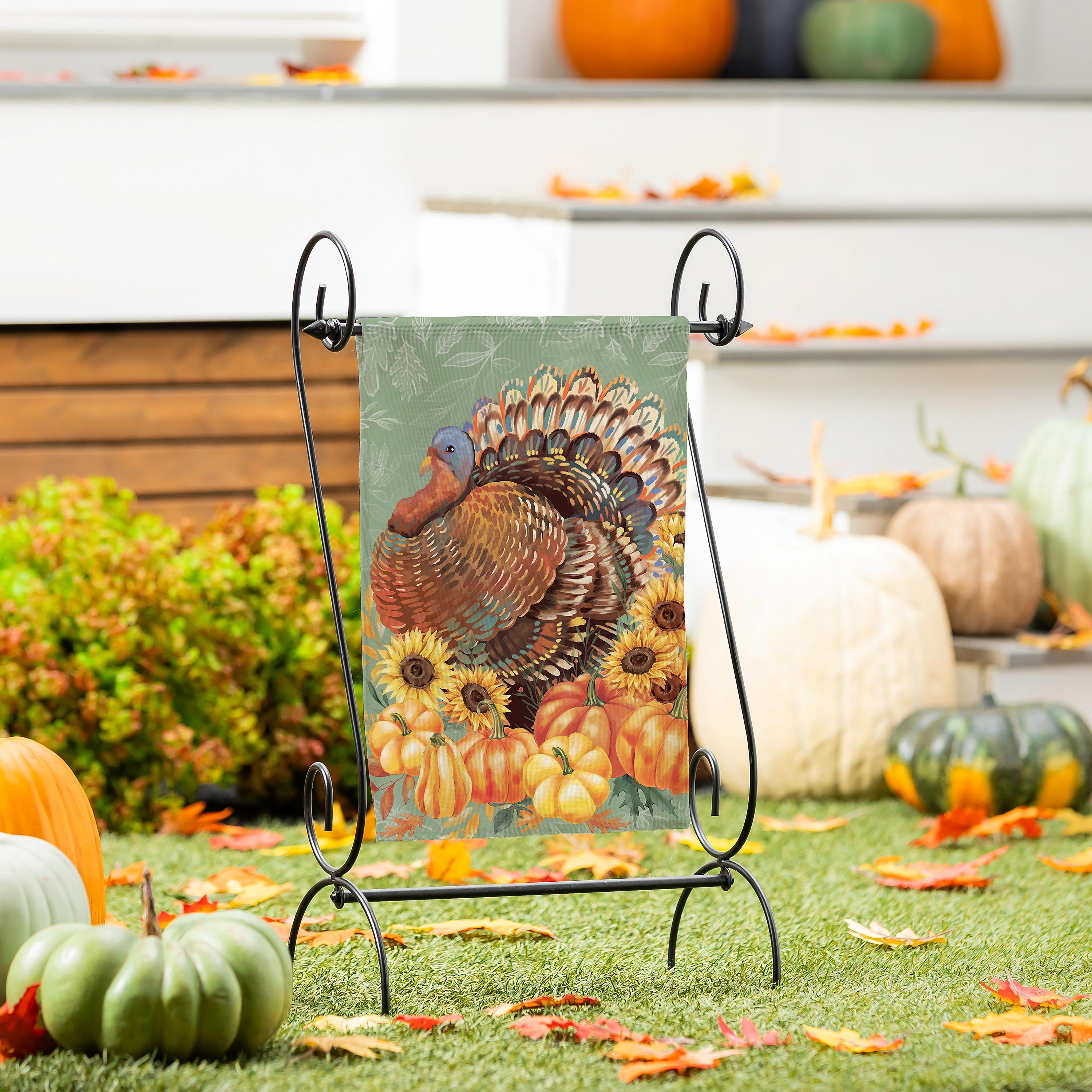 Grateful Gatherings Turkey Suede Garden Flag