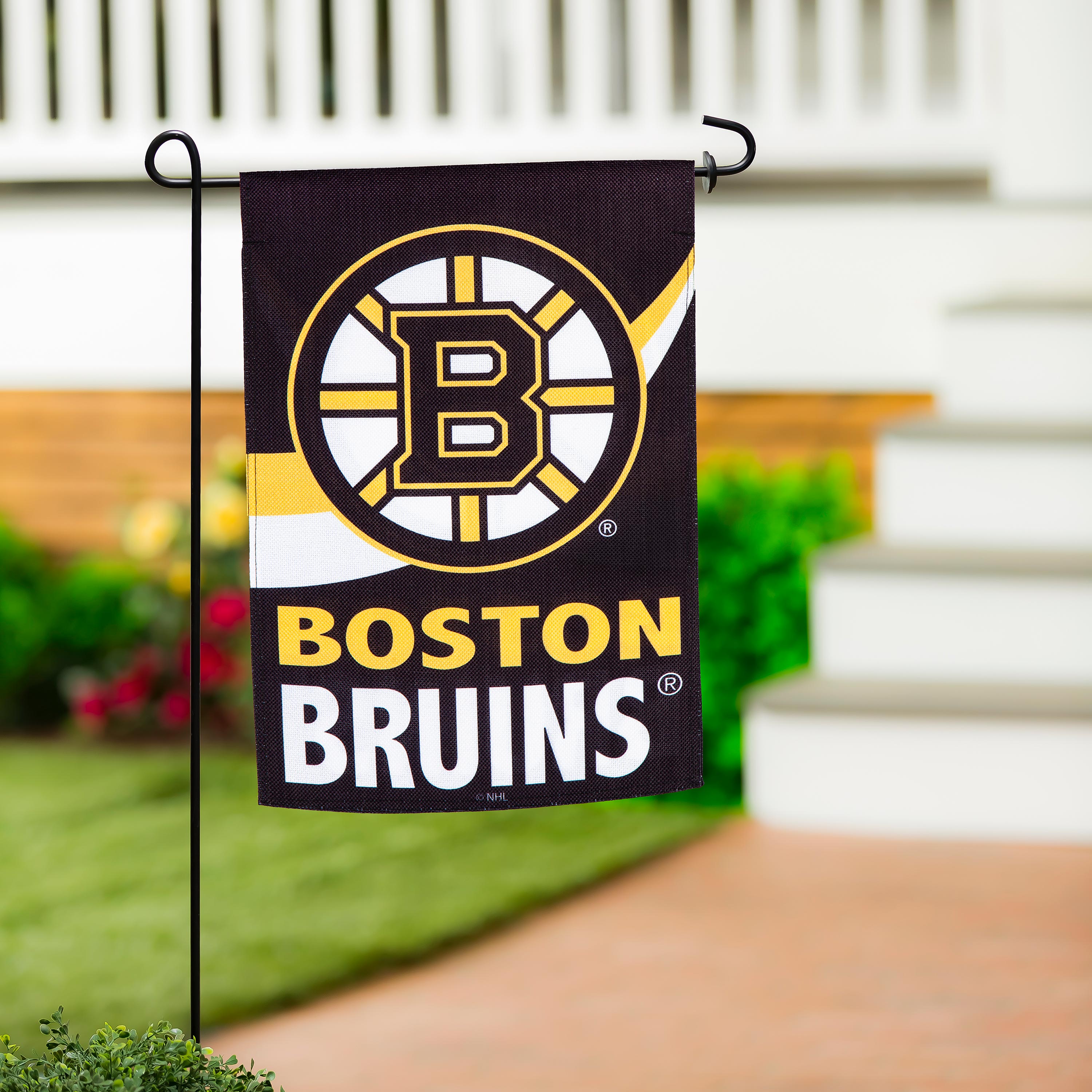 NHL Hockey Burlap Garden Flag, Boston Bruins