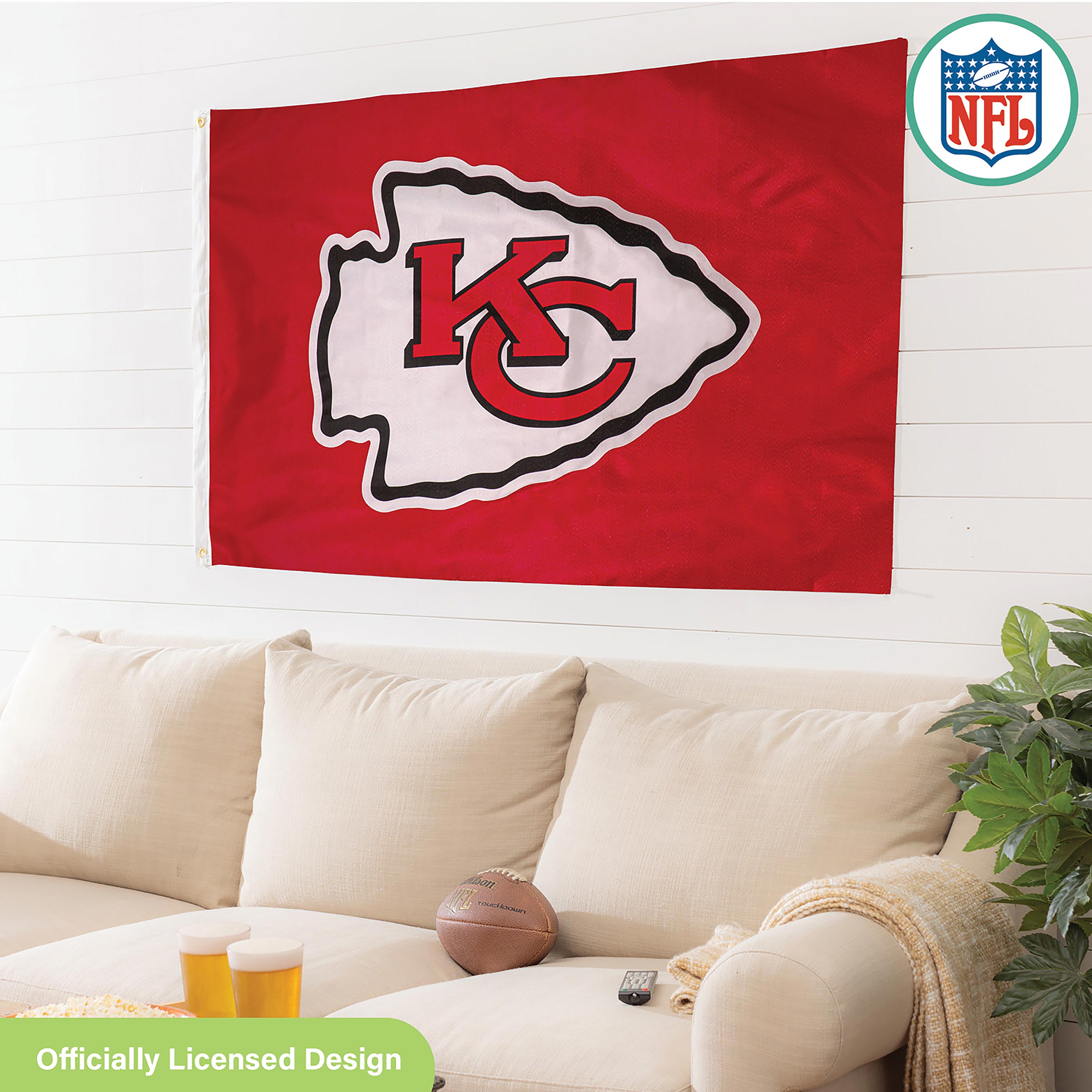 Kansas City Chiefs Single Sided Estate Flag with 2 Grommets, 3'x5'