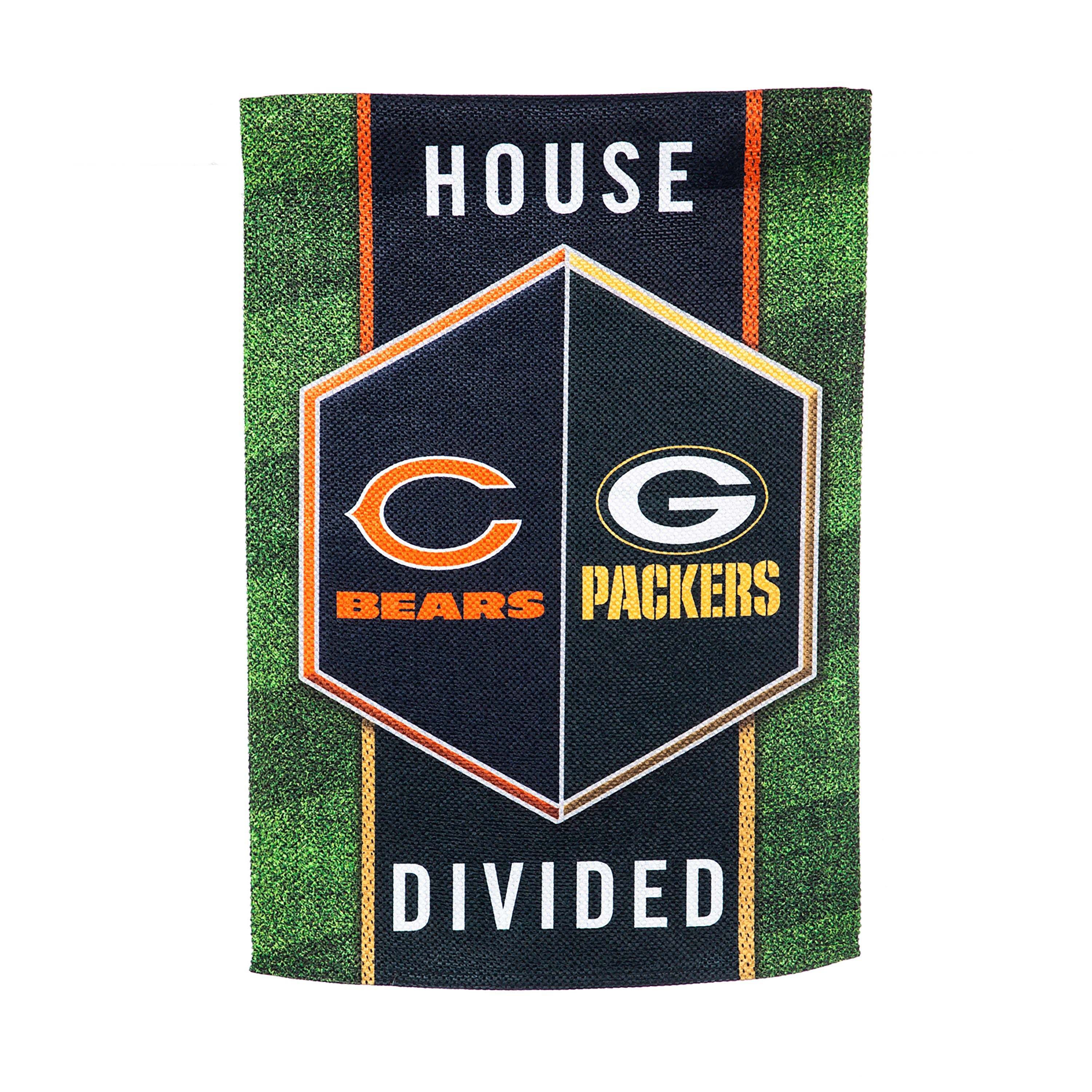 Green Bay Packers & Chicago Bears House Divided Suede Garden Flag