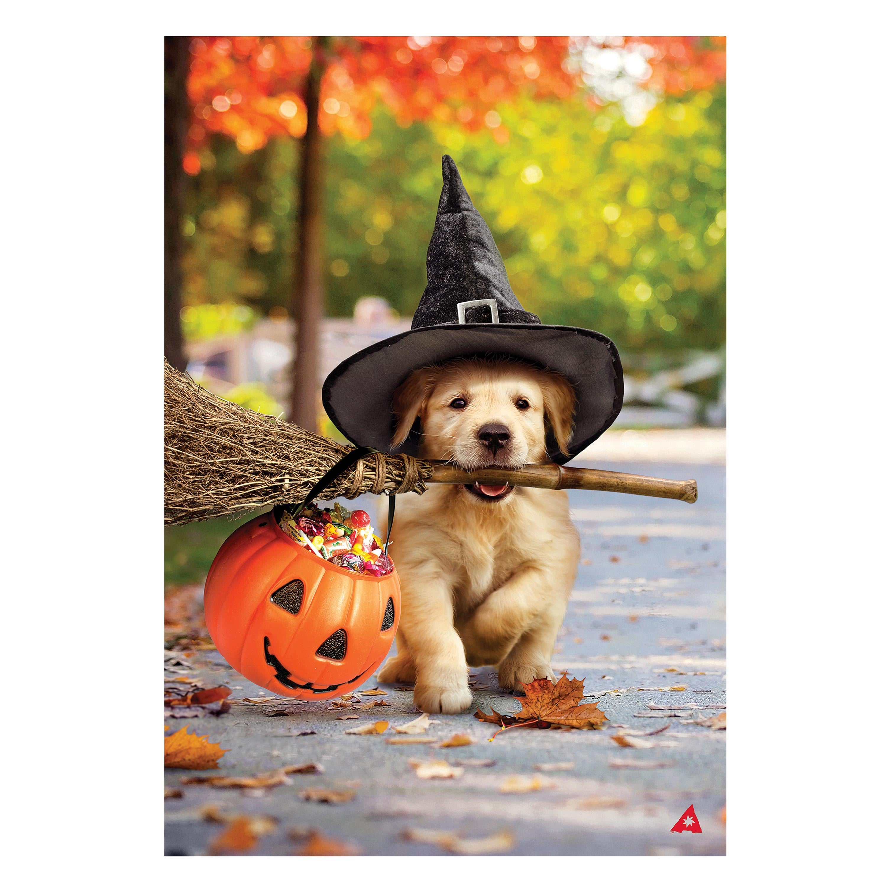 Goldens With Broom Suede Garden Flag