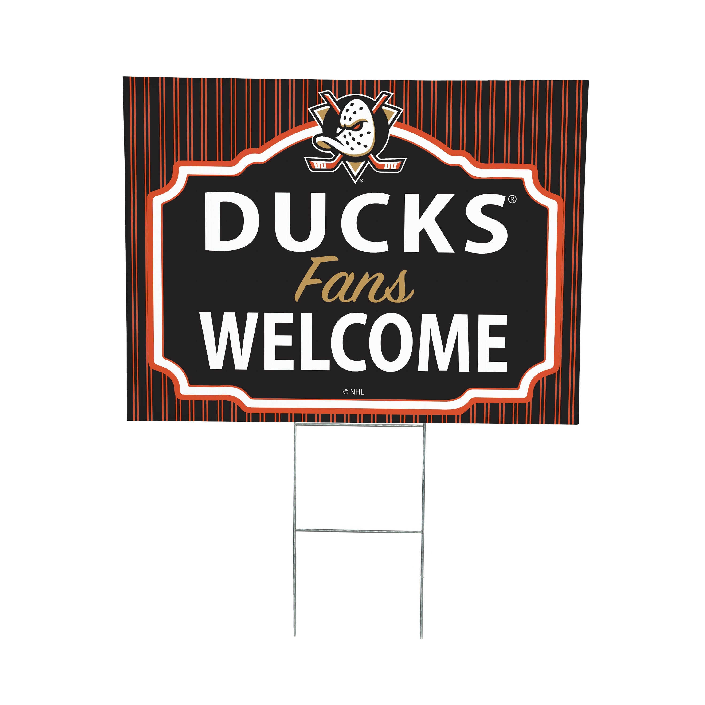 Anaheim Ducks Coroplast Yard Sign, "Fans Welcome"