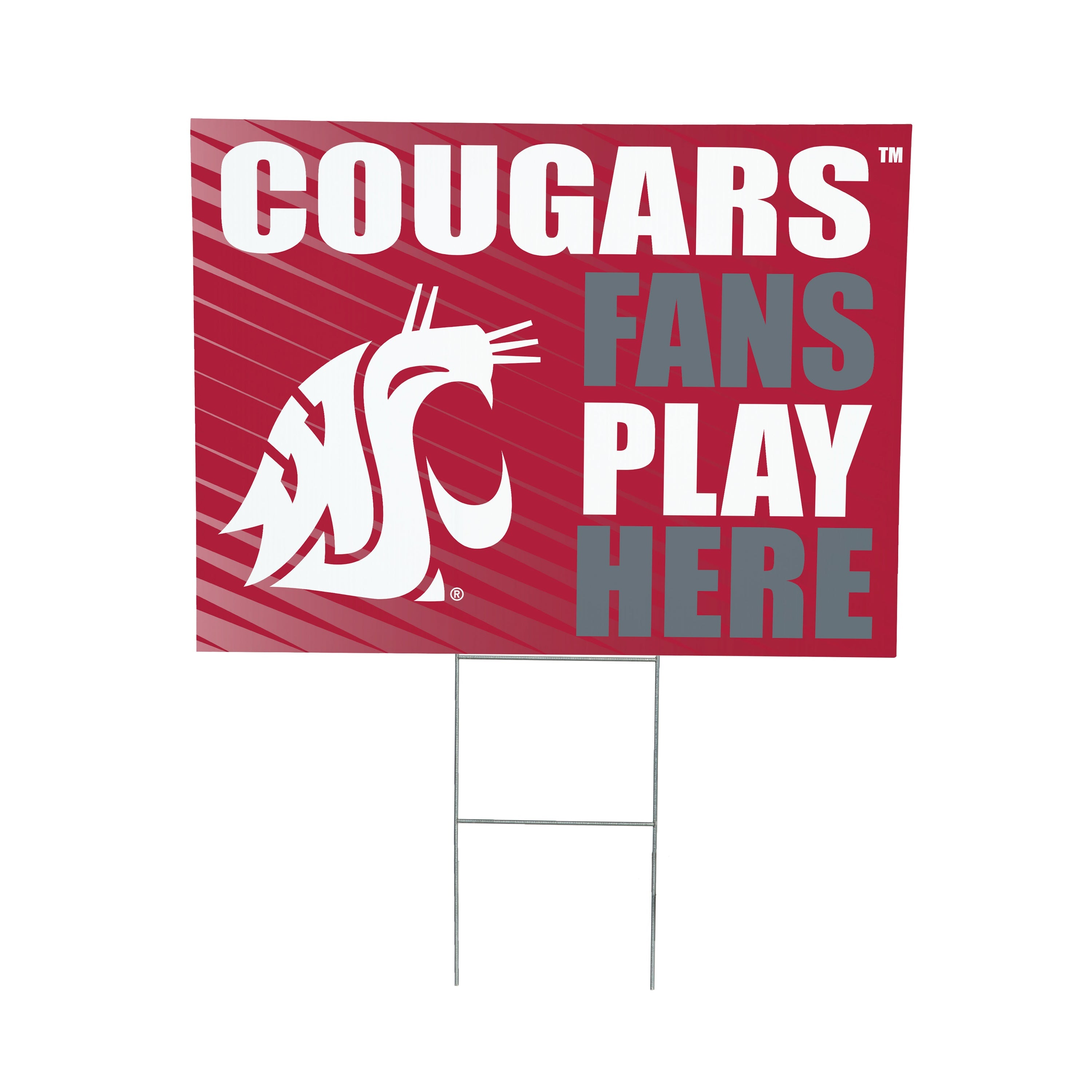 Washington State University Coroplast Yard Sign "Fans Play Here"