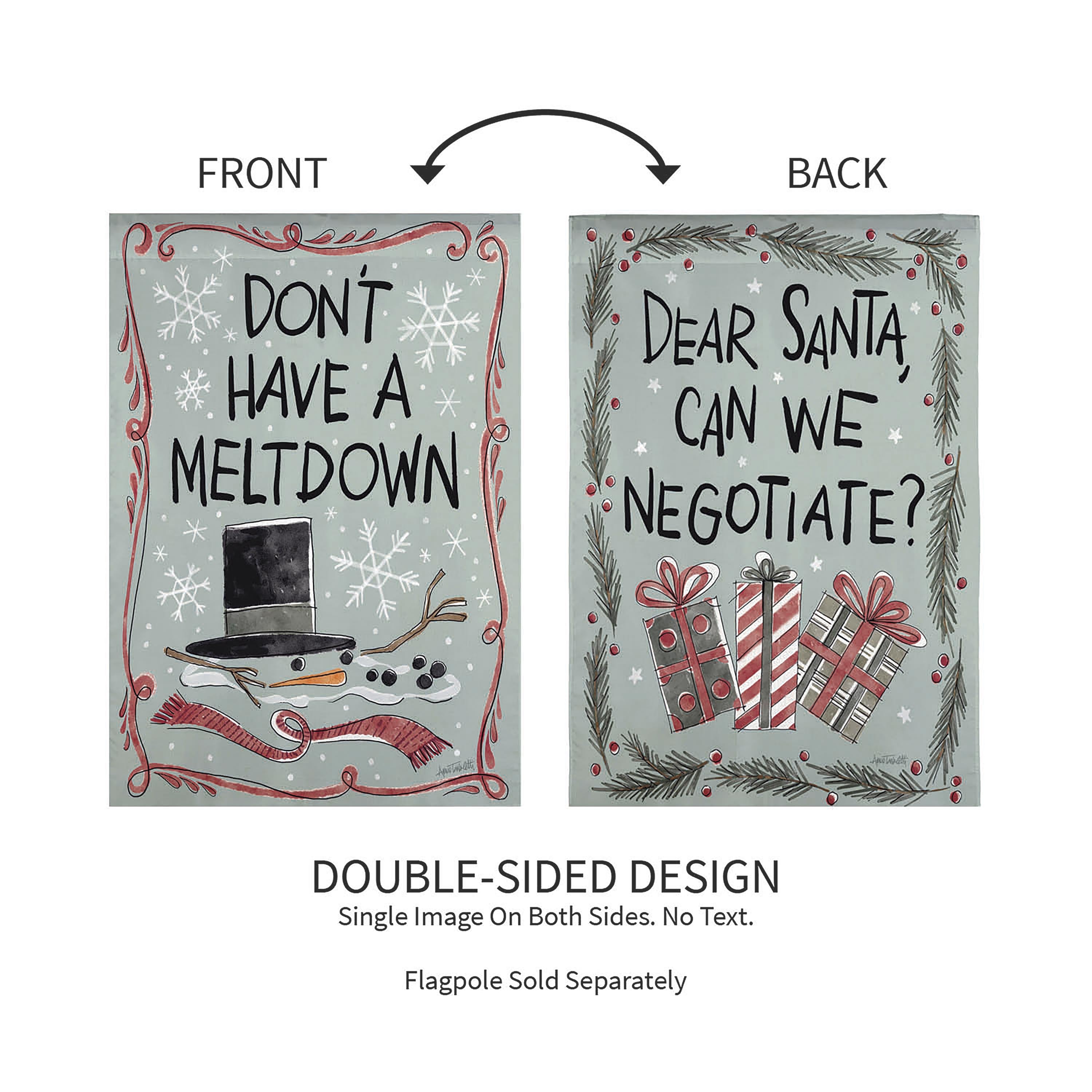 Holiday Fun Reversible Suede Garden Flag