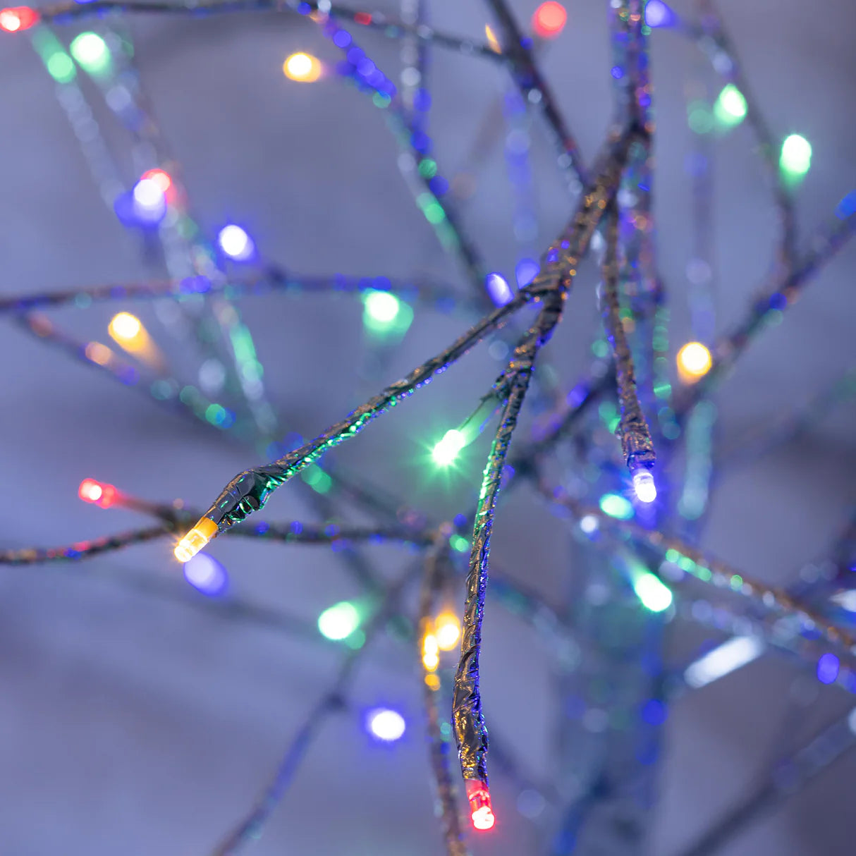 4'H Indoor/Outdoor Silver Metallic Tree with 112 Lights