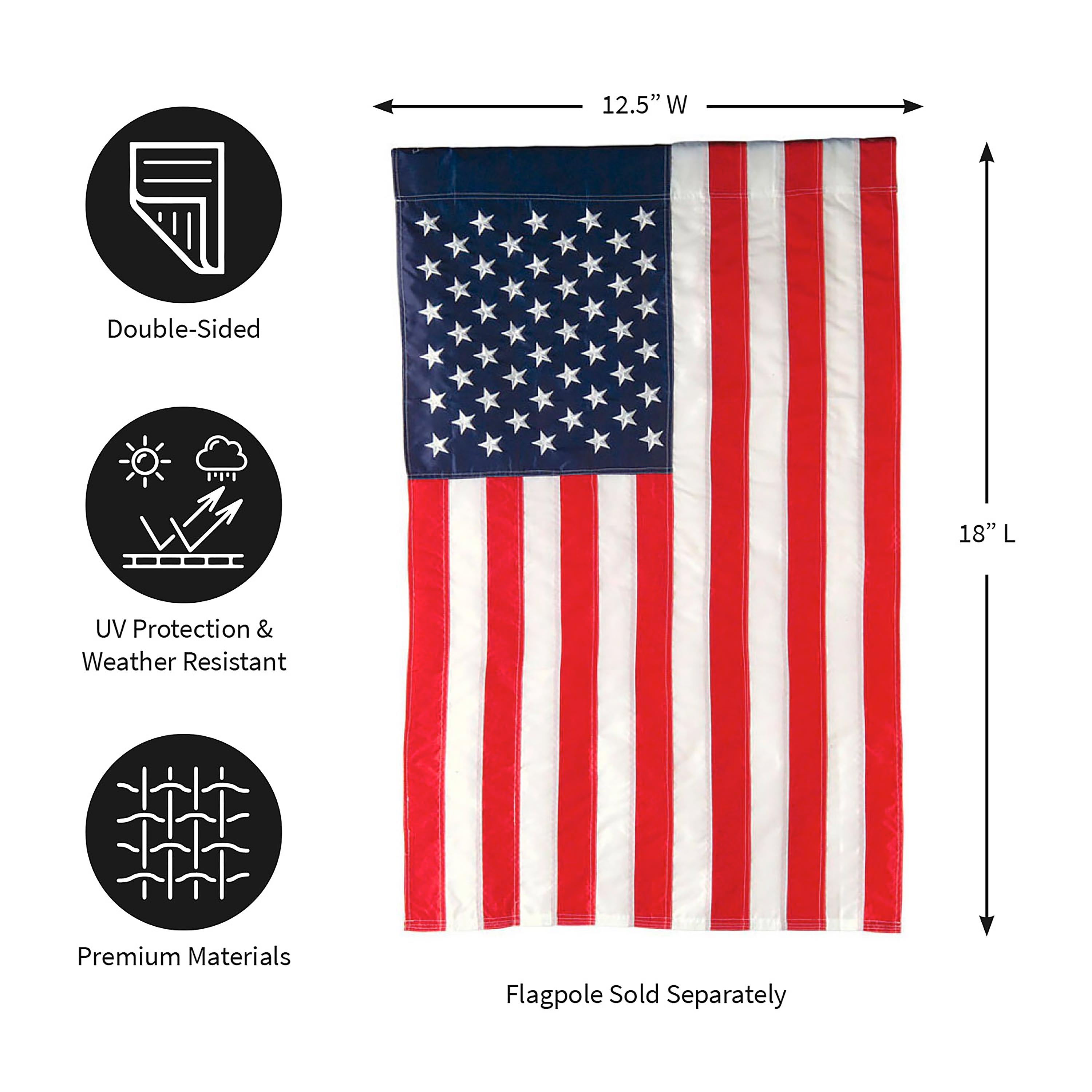 American Flag Garden Applique Flag