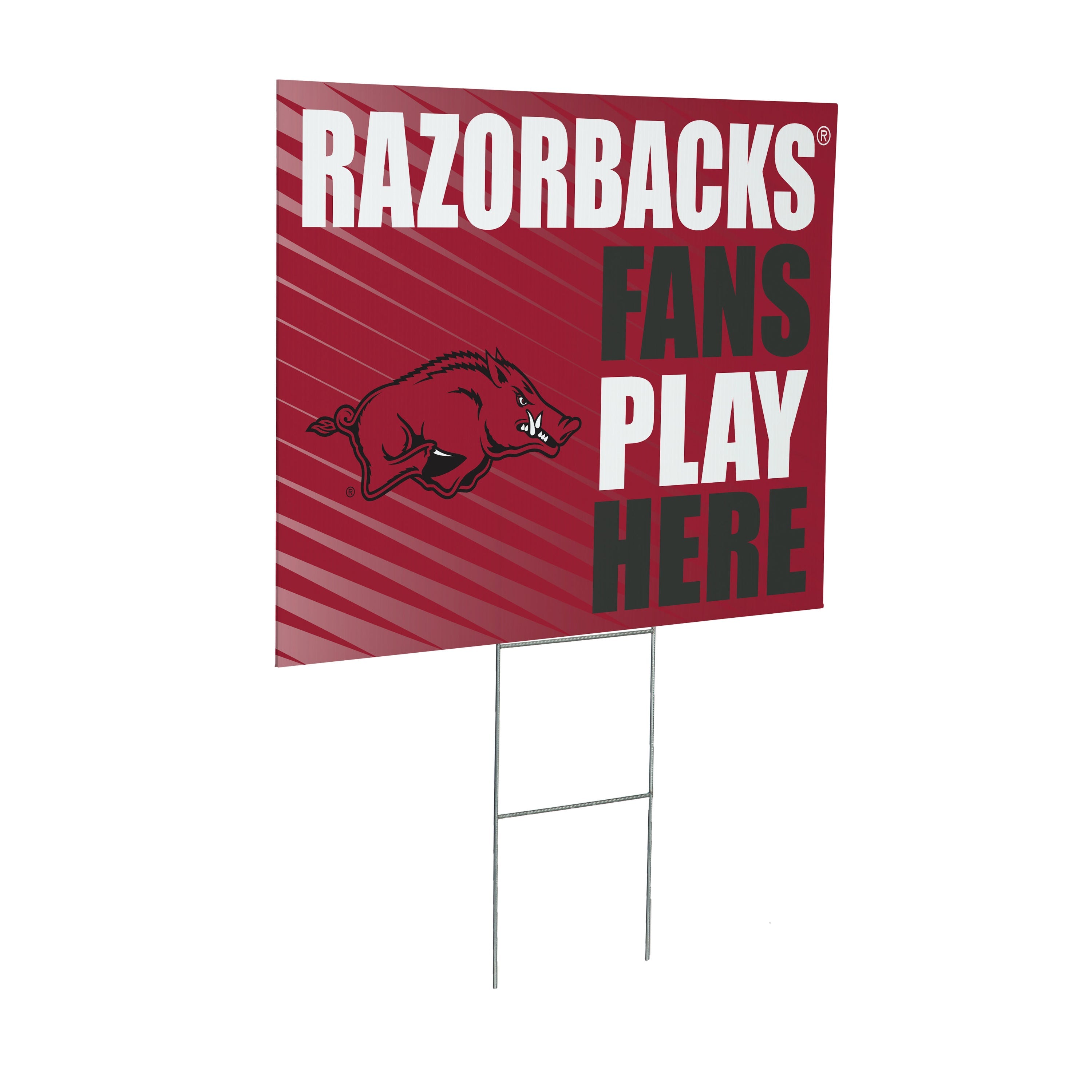 University of Arkansas Coroplast Yard Sign "Fans Play Here"