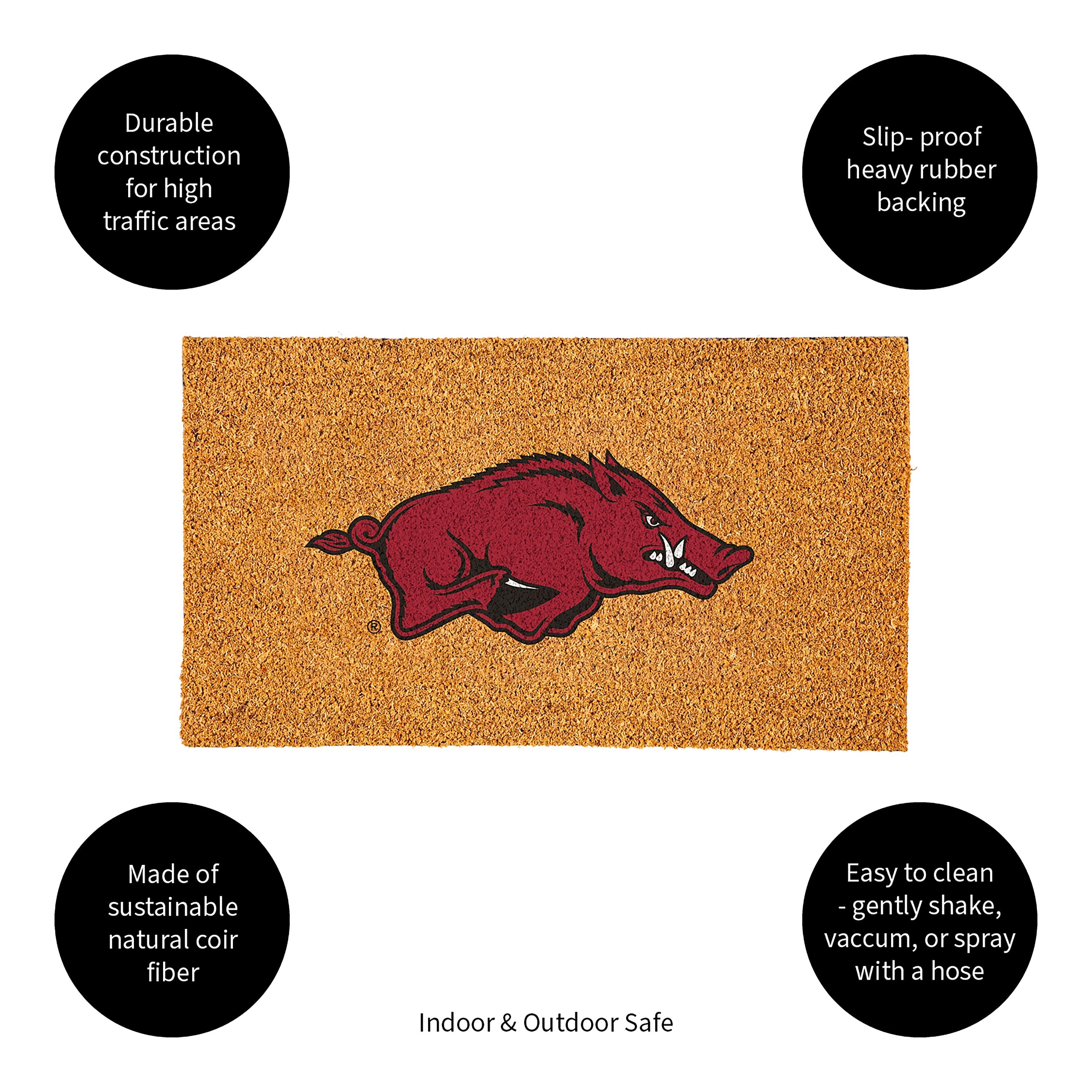 Coir Mat, 16"x28", University of Arkansas