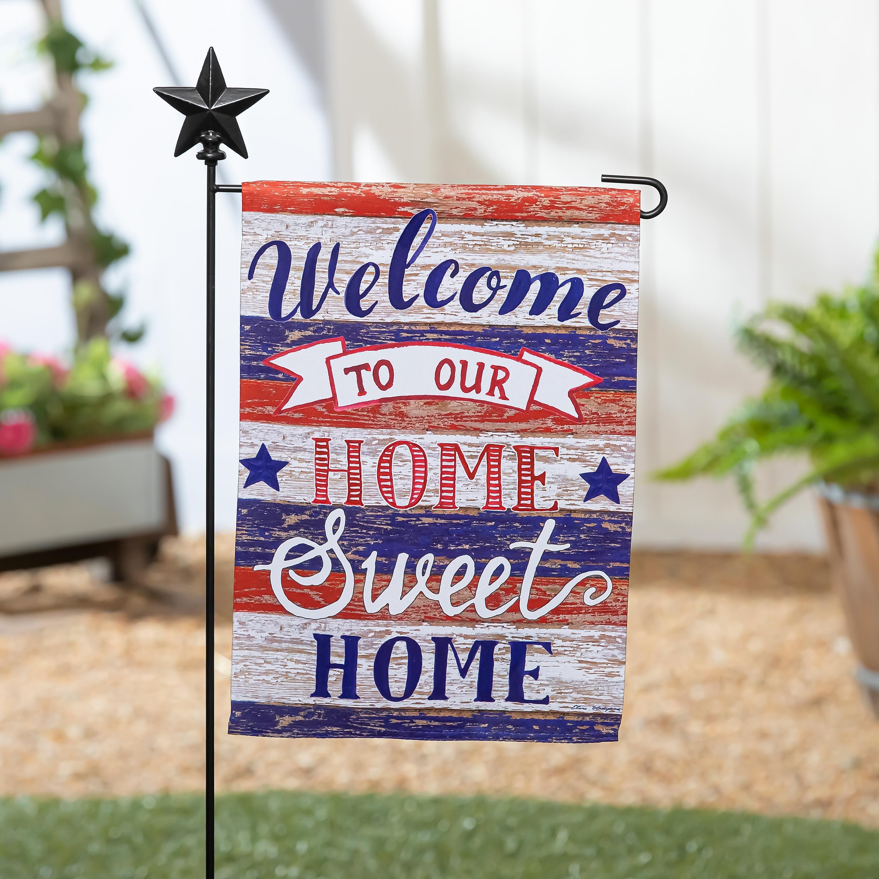Farmhouse Home Sweet Home Garden Suede Flag