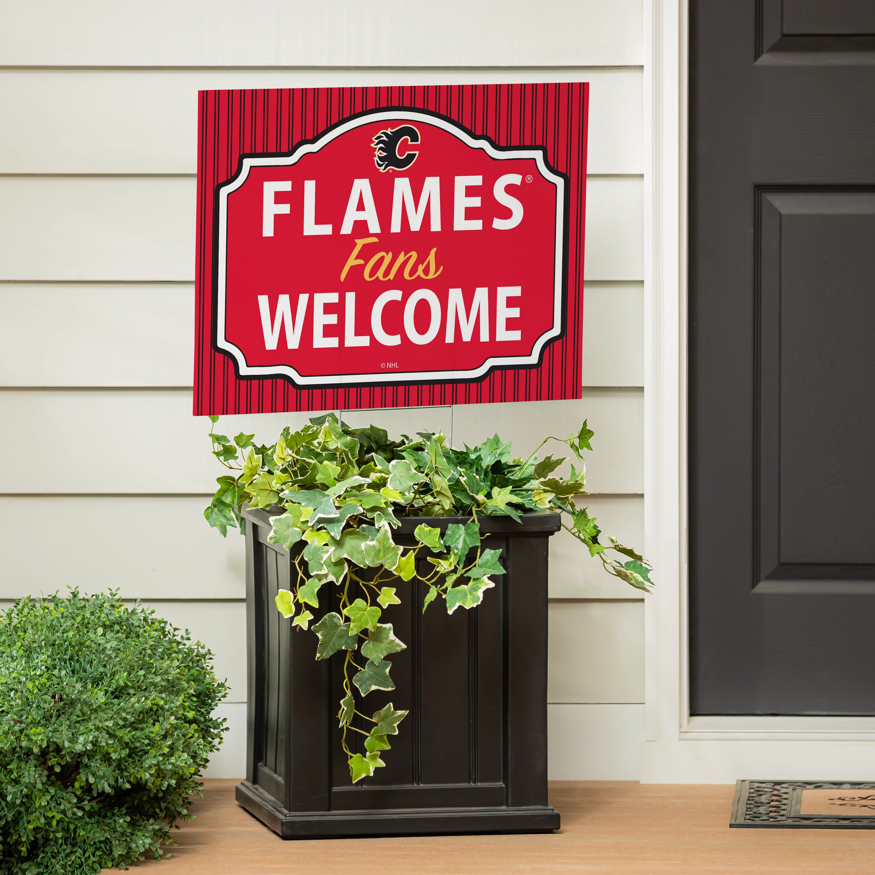 Calgary Flames Coroplast Yard Sign, "Fans Welcome"