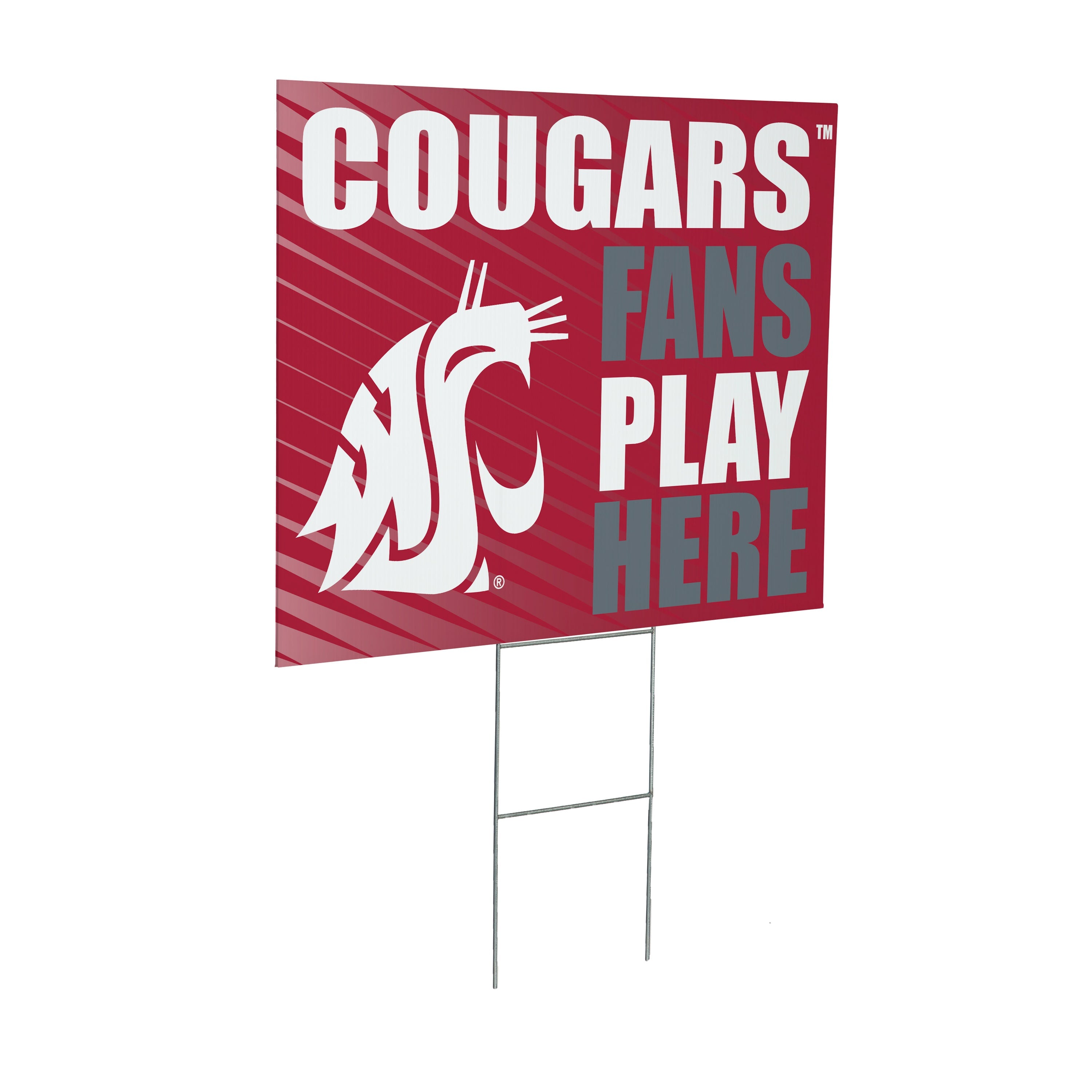 Washington State University Coroplast Yard Sign "Fans Play Here"