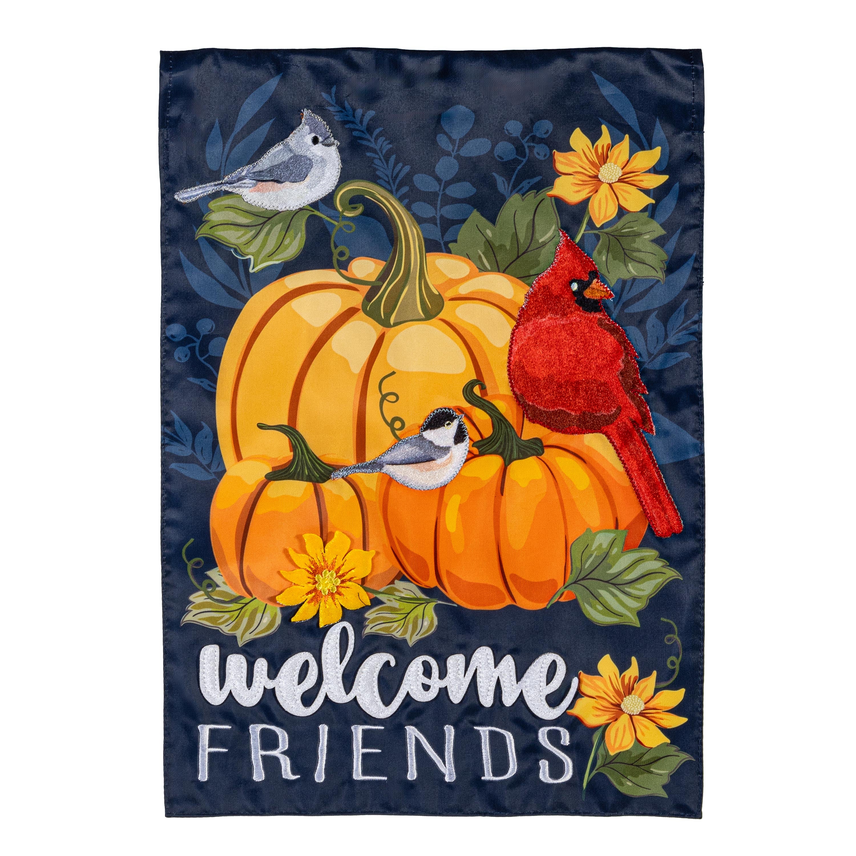 Welcome Friends of Fall  Applique Garden Flag