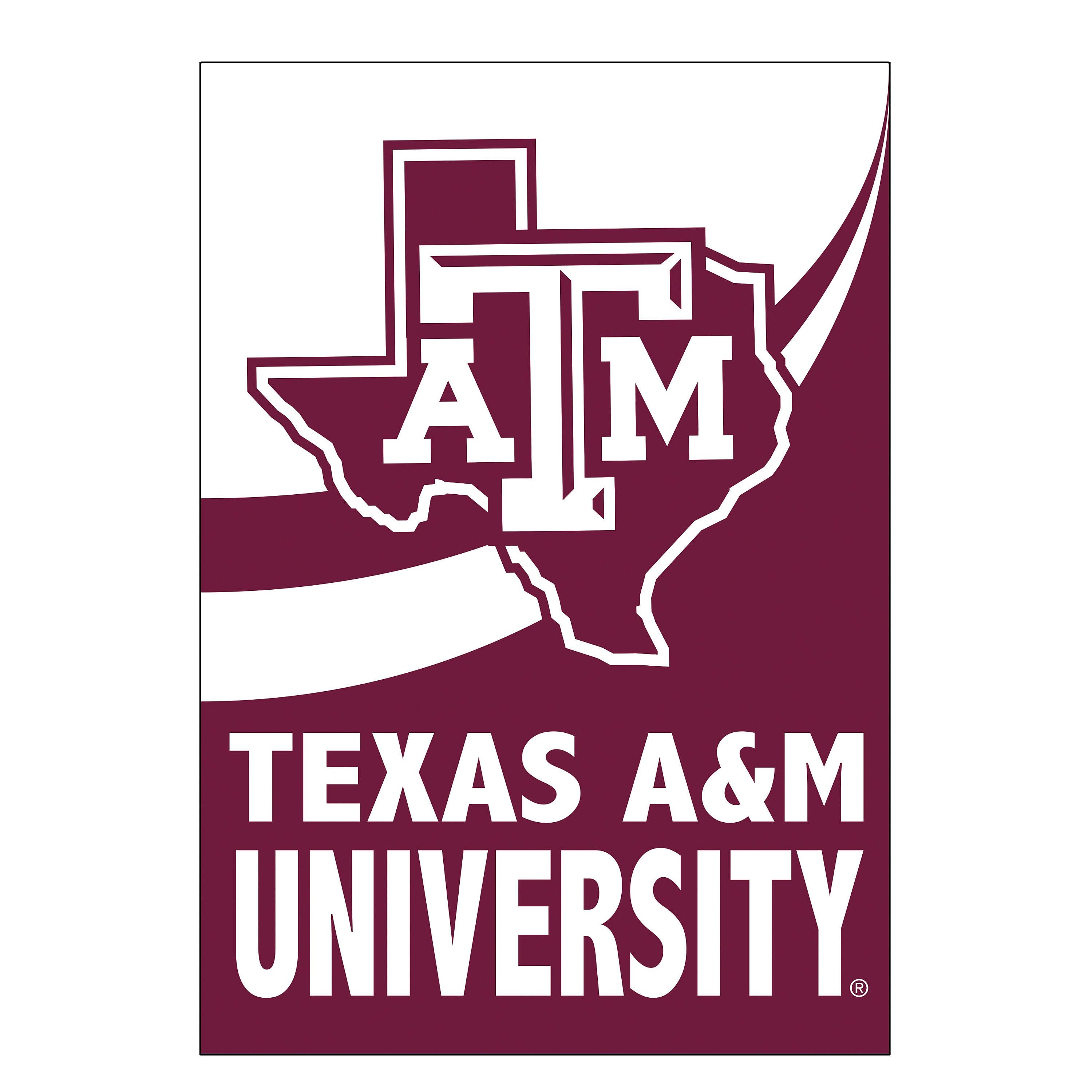 Texas A&M Burlap Flag House Size