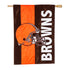 Double-Sided Embellished NFL Team Pride Applique House Flag, Cleveland Browns