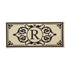 Cambridge Monogram Burlap Sassafras Switch Mat, Letter R