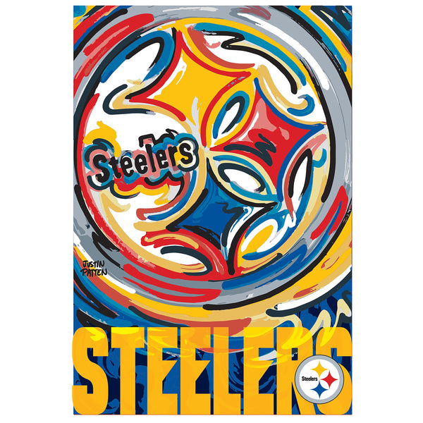 Pittsburgh Steelers Justin Patten Logo Suede Garden Flag – A. Dodson's
