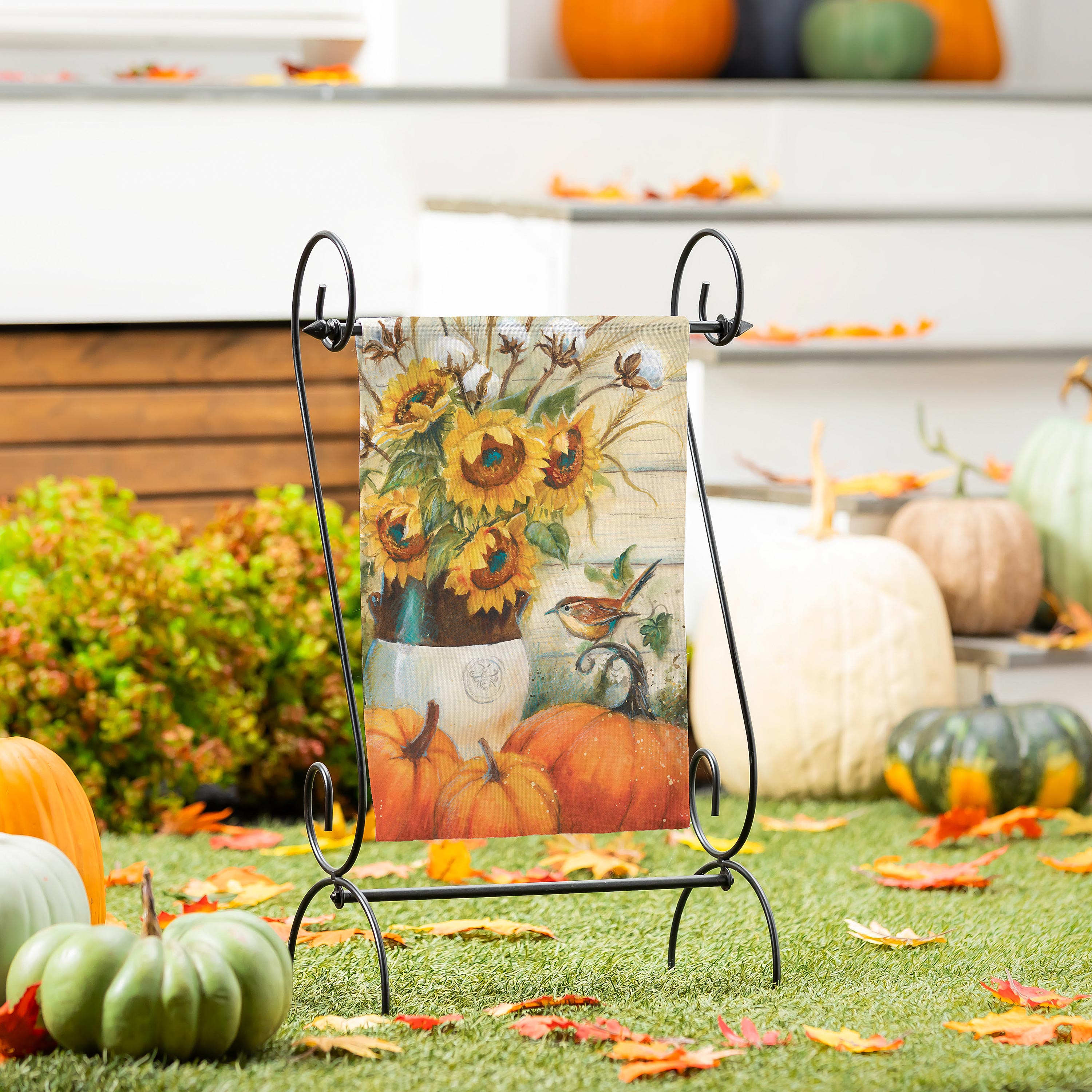 Cotton & Sunflowers Suede Garden Flag