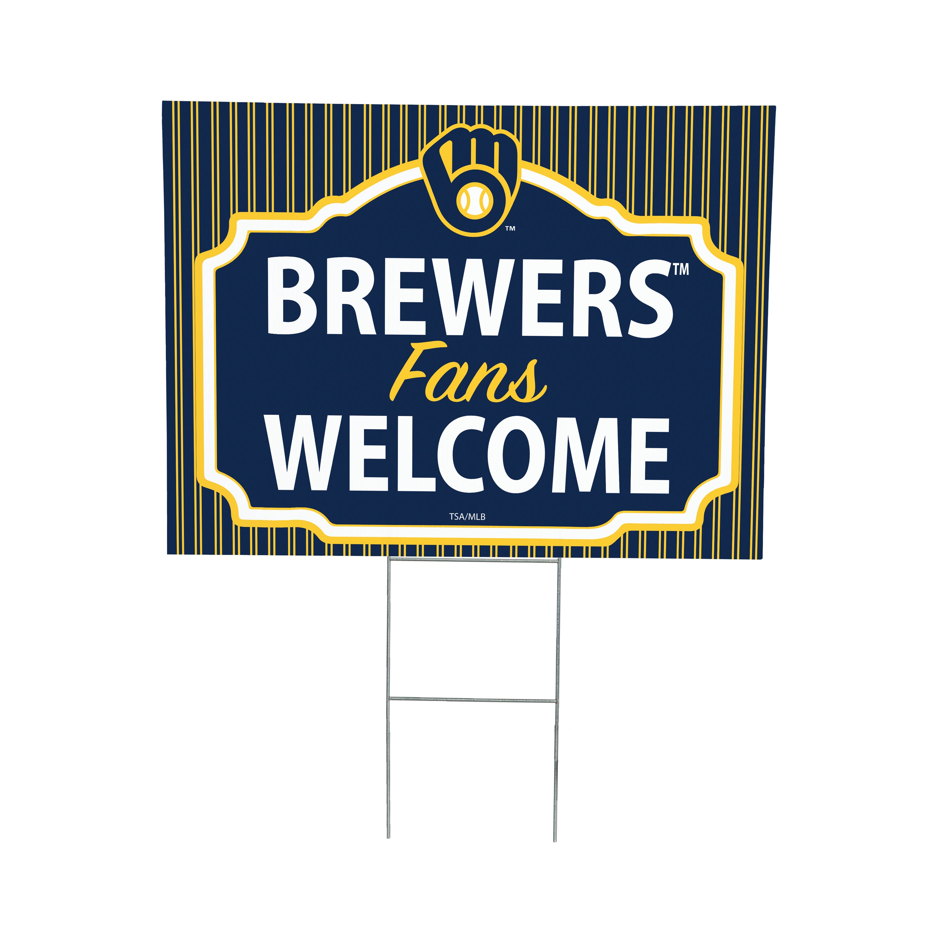 Milwaukee Brewers Coroplast Yard Sign, "Fans Welcome"