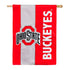 Double-Sided Embellished NCAA College Team Pride Applique House Flag, Ohio State