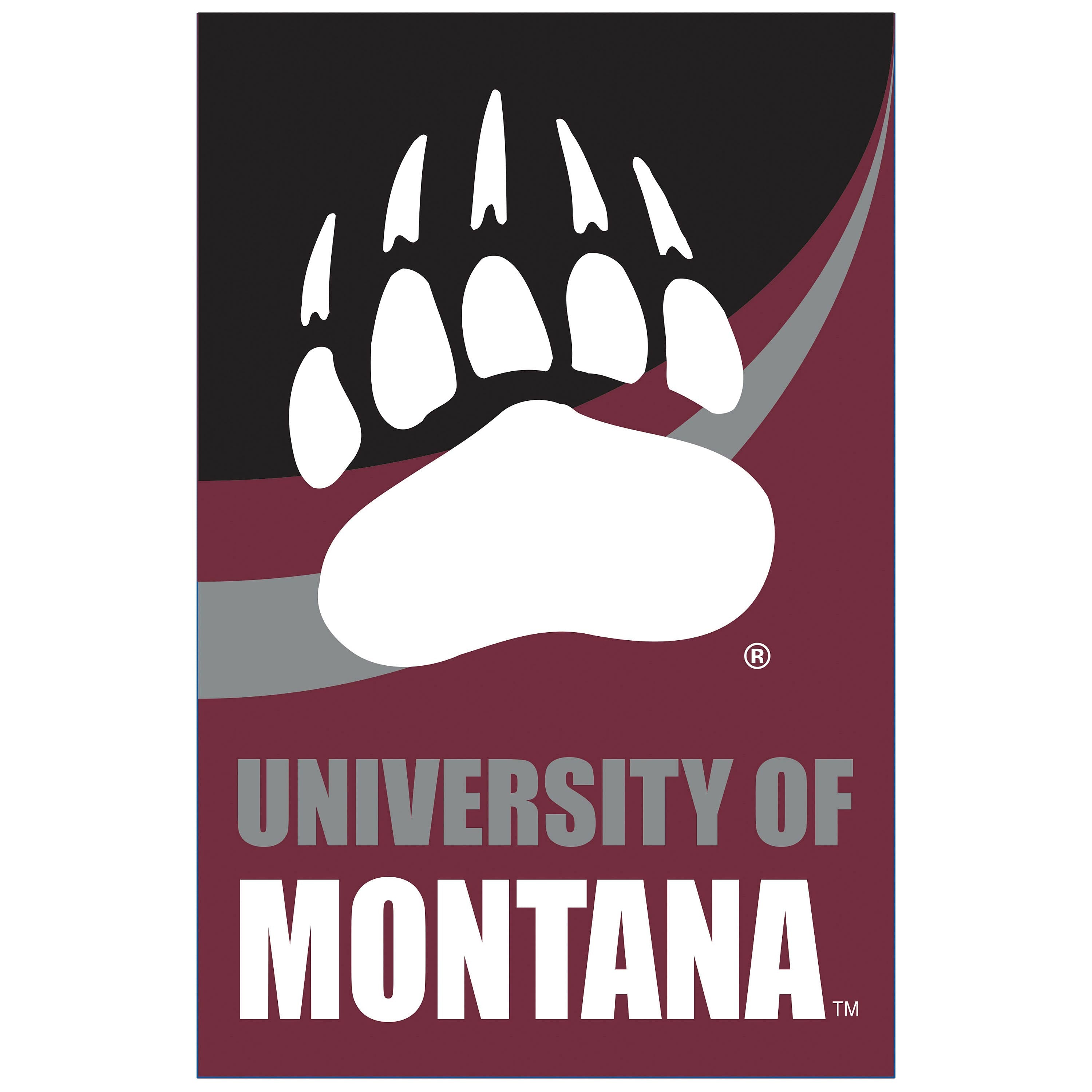 University of Montana Burlap Flag House Size