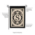 Cambridge Monogram Garden Applique Flag, Letter S